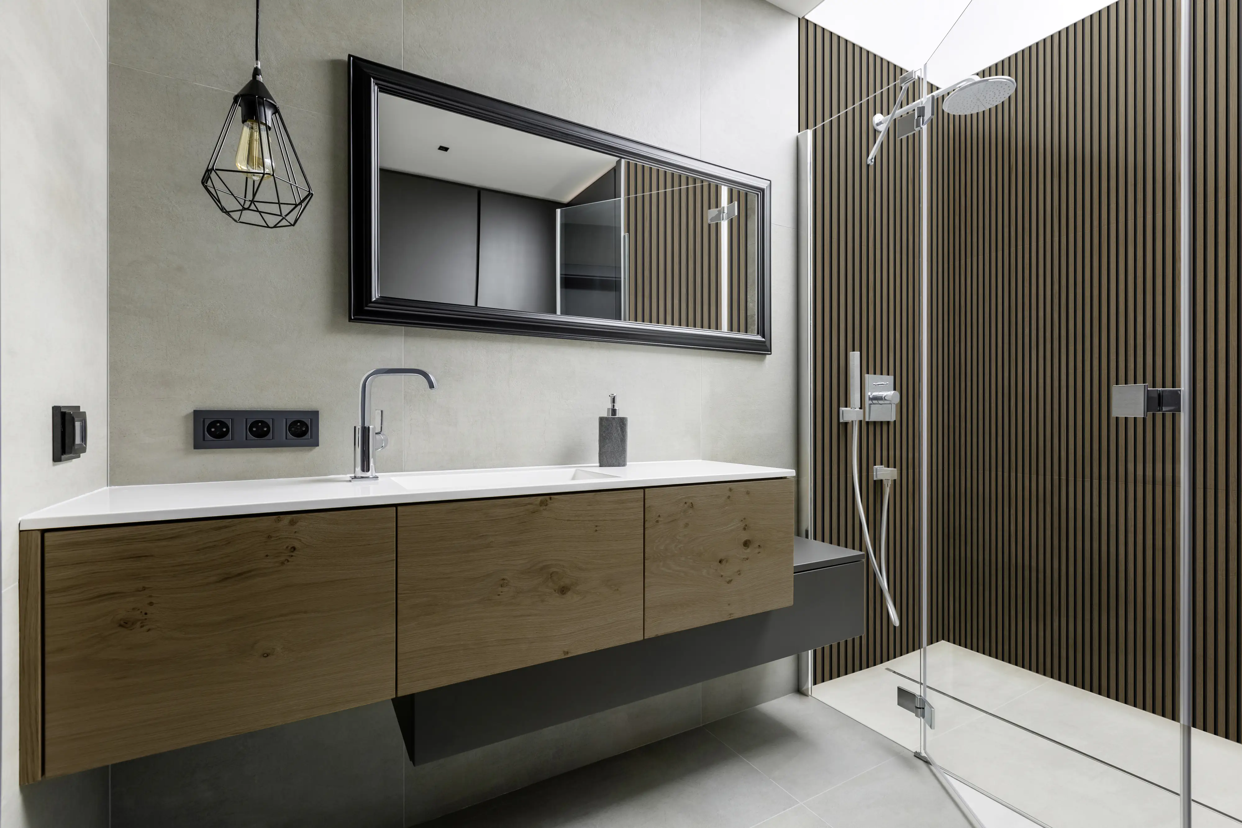 Grosfillex Wandpaneel Kunststoff LINIO 260 x 37,5 cm 8 mm Walnut 3 Stück