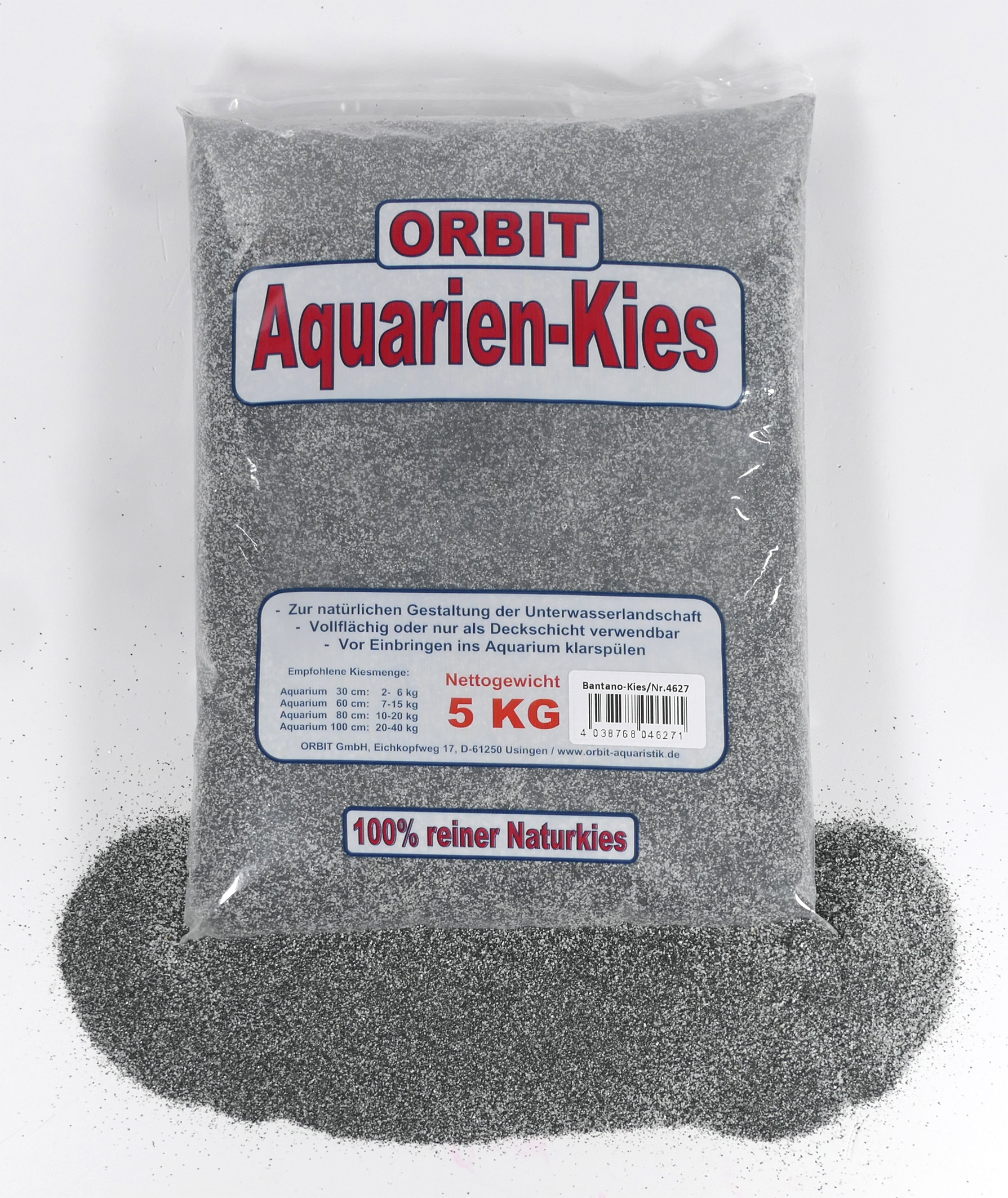 Orbit Aquarien Sand Bantano schwarz-weiß 5 kg