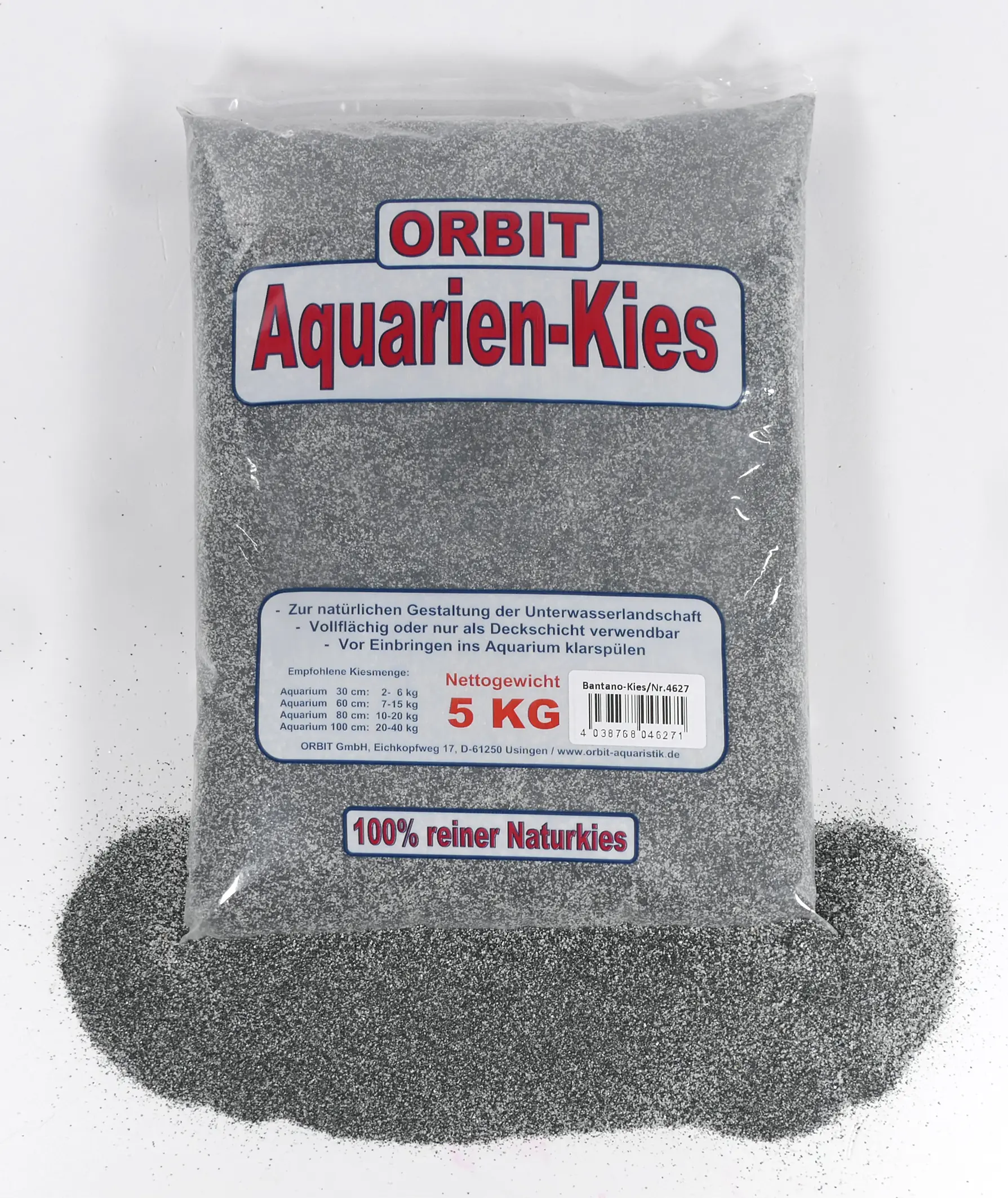 Orbit Aquarien Sand Bantano schwarz-weiß 5 kg