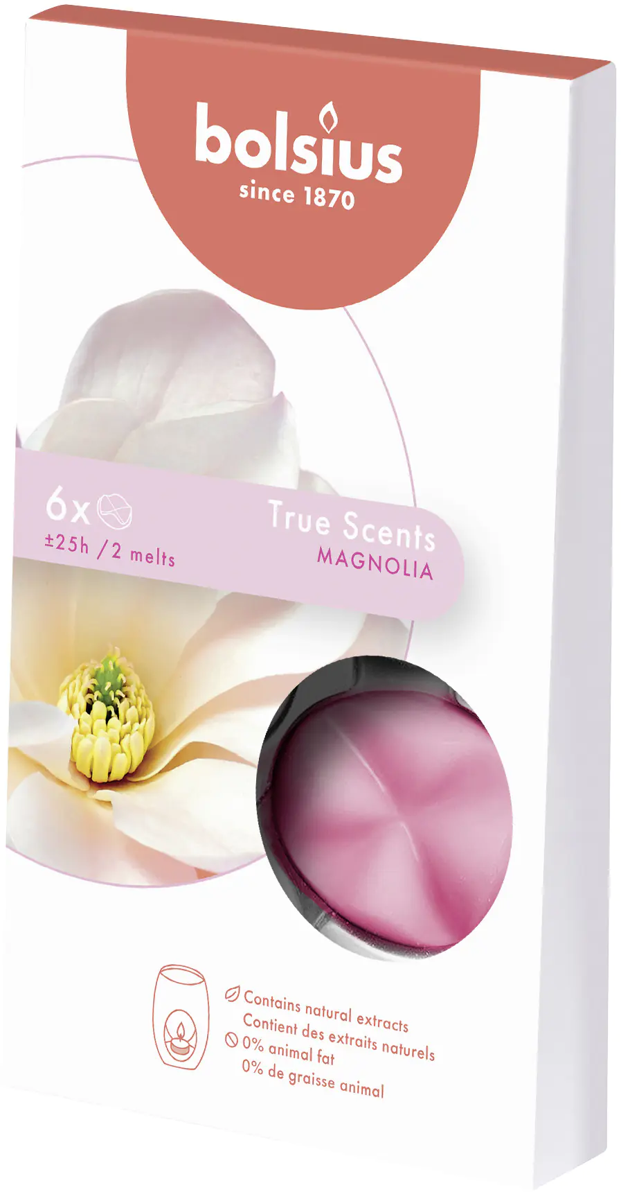 Bolsius Aromatic Wax Melts Magnolie, 6er Pack Bolsius Aromatic Wax Melts Magnolie, 6er Pack