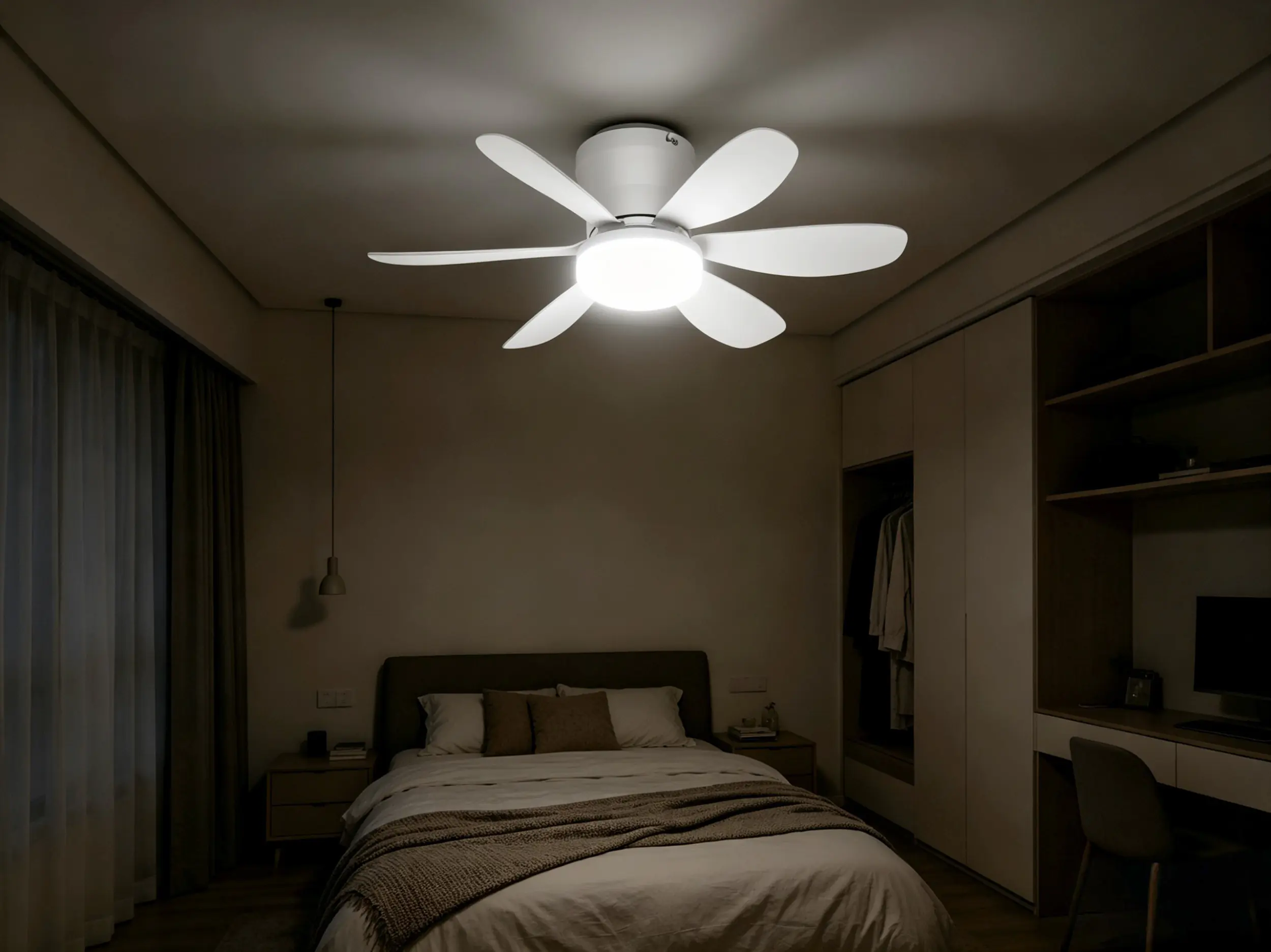 LED-Deckenventilator Chic weiß dimmbar