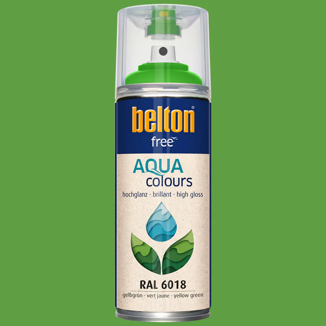 belton free Lackspray AQUAcolours 400 ml gelbgrün hochglanz