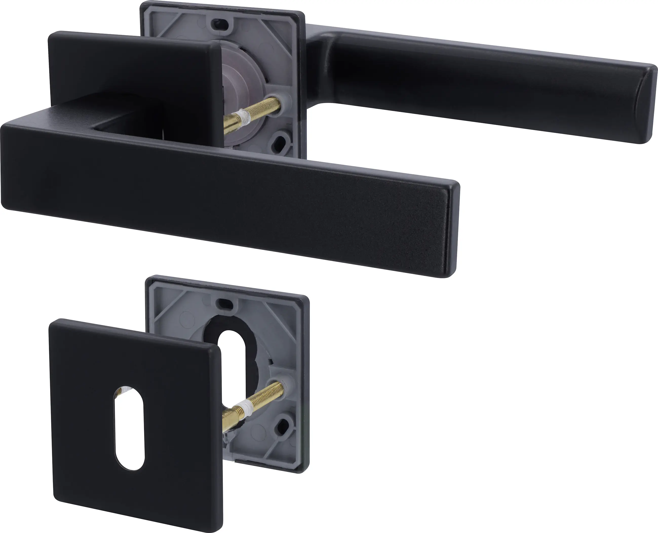 Alpertec Rosettengarnitur Nazan BB Edelstahl schwarz matt 5 x 5 cm