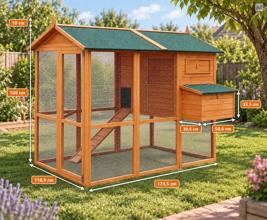 TrendLine Hühnerhaus Wilma XXL 174 x 149 x 160 cm natur