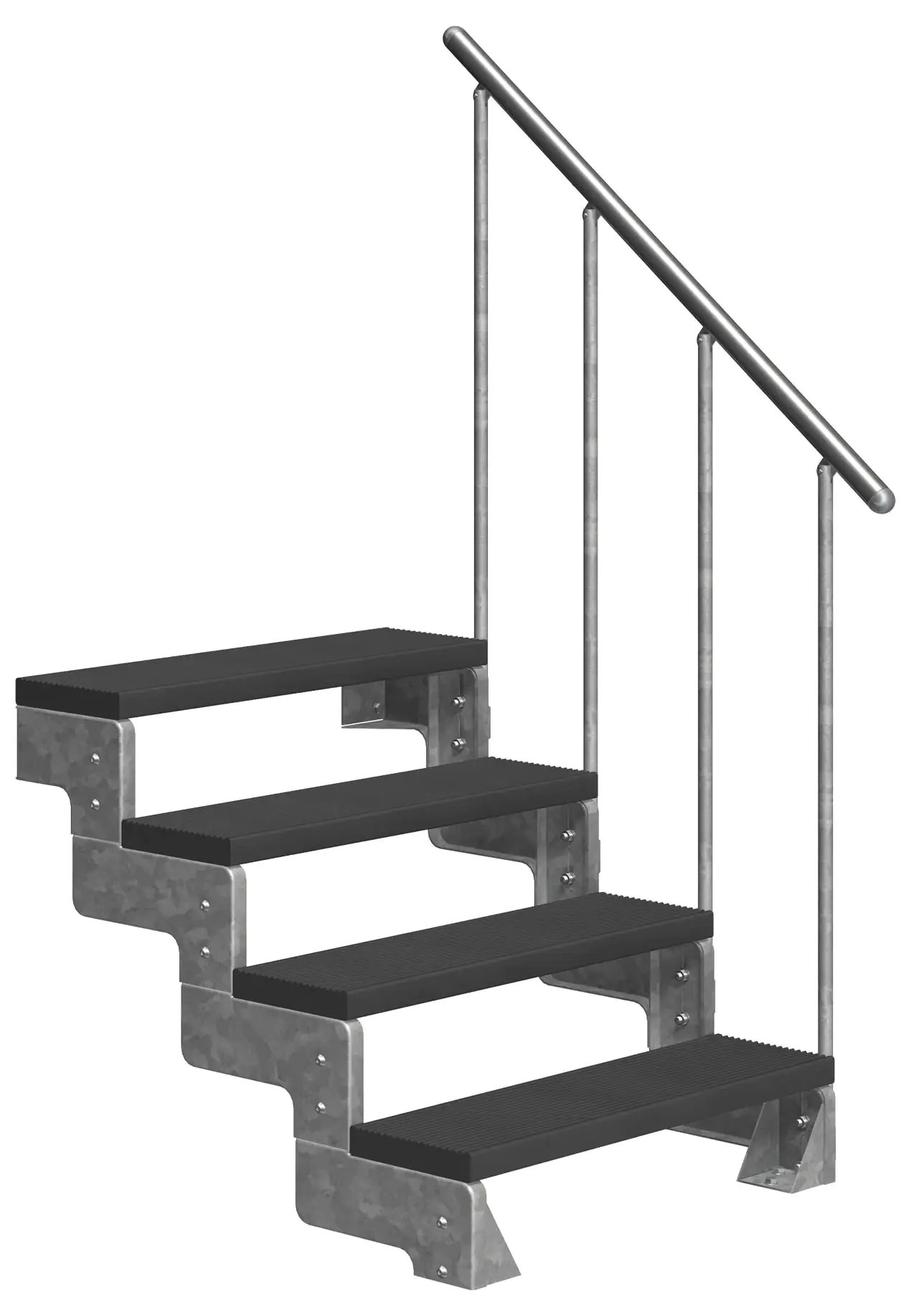 Dolle Außentreppe Gardentop mit Geländer verzinkt Breite 80 cm Trimax anthrazit