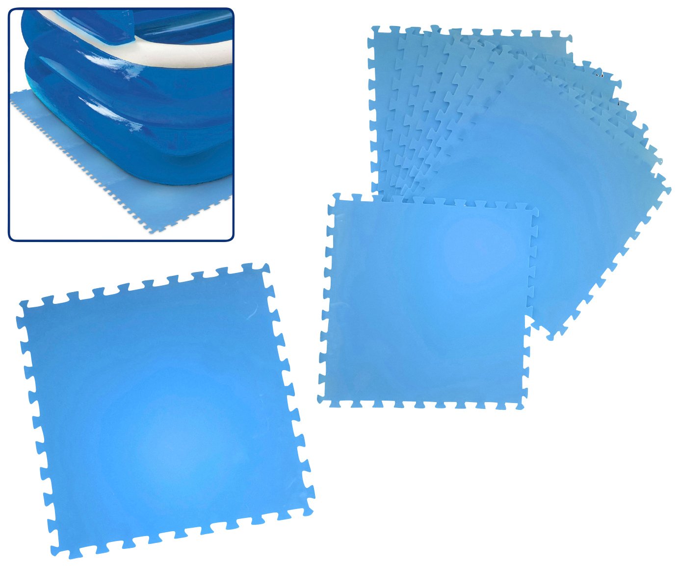 Happy People Unterleg-Poolmatte 8 teilig 50 x 50 x 0,4 cm