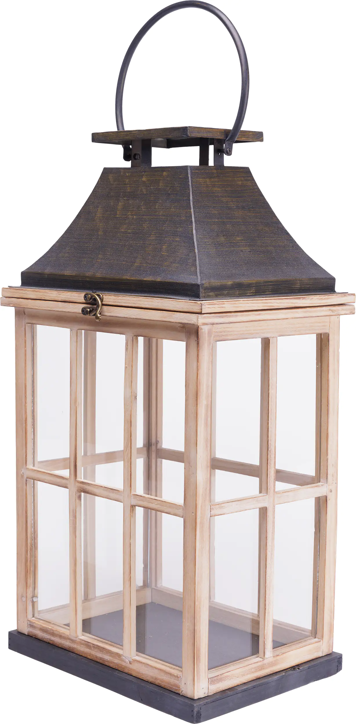 TrendLine Laterne Holz 40 x 23 x 15 cm natur