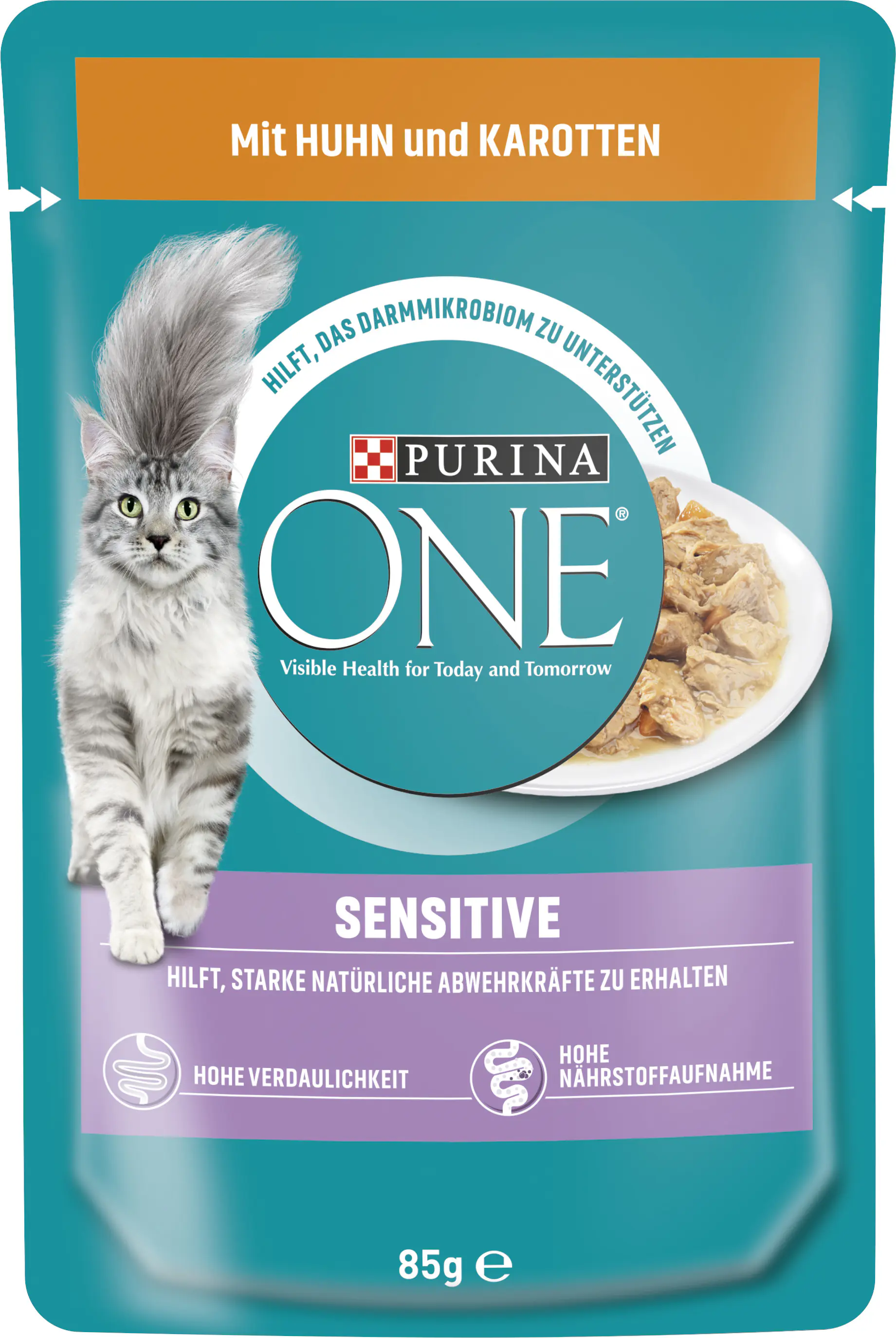 Purina ONE Sensitive Huhn Katzennassfutter 85 g