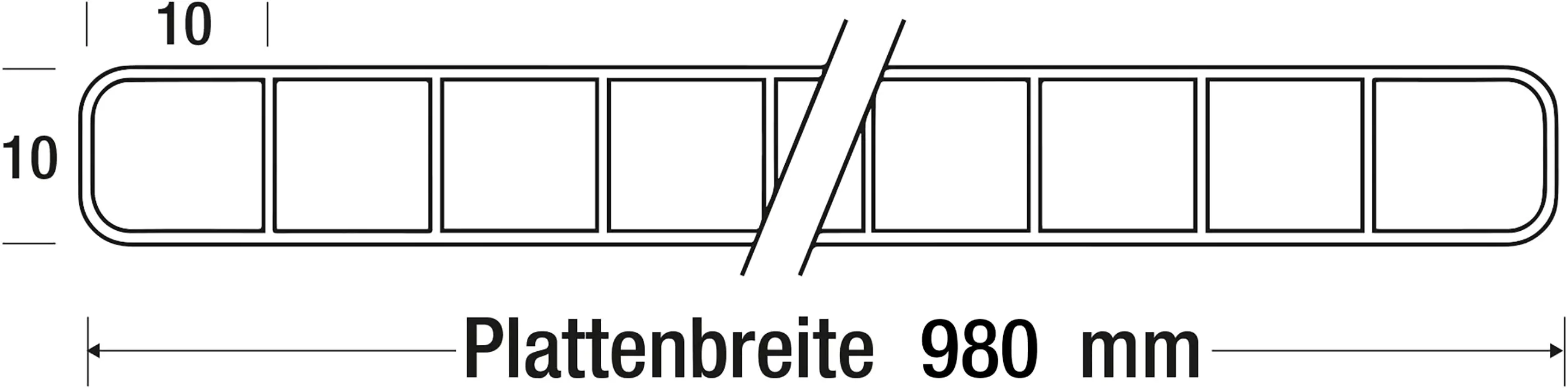 Salux Polycarbonat-Hohlkammerplatte 2nd Life Line 250 x 98 cm 10 mm klar Salux Polycarbonat-Hohlkammerplatte 2nd Life Line 250 x 98 cm 10 mm klar
