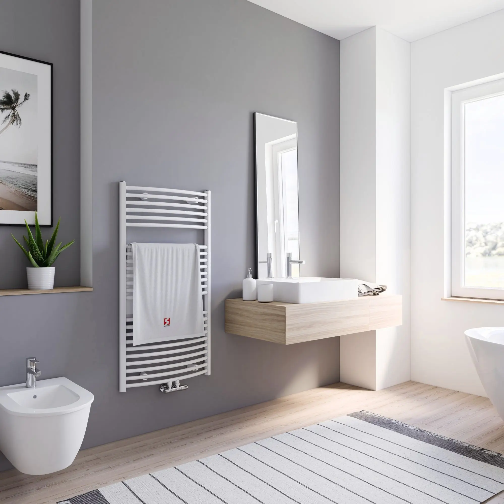 Schulte Design-Heizkörper Europa mit Mittelanschluss 113,5 x 60 cm alpinweiß 601 W