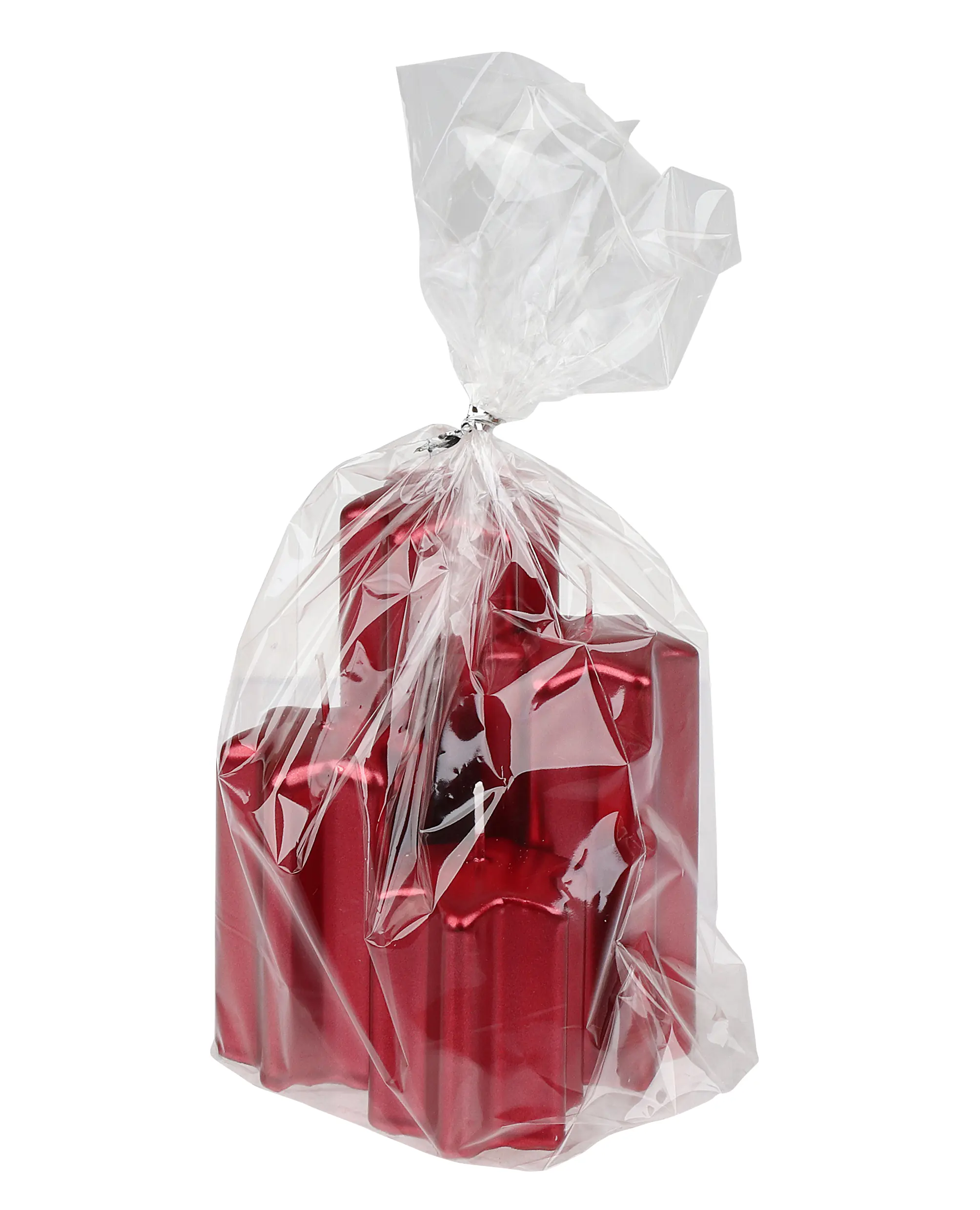 Steinhart Sternkerzenset Edelglanz Ø 5 x 6-12 cm rubin 4er Pack