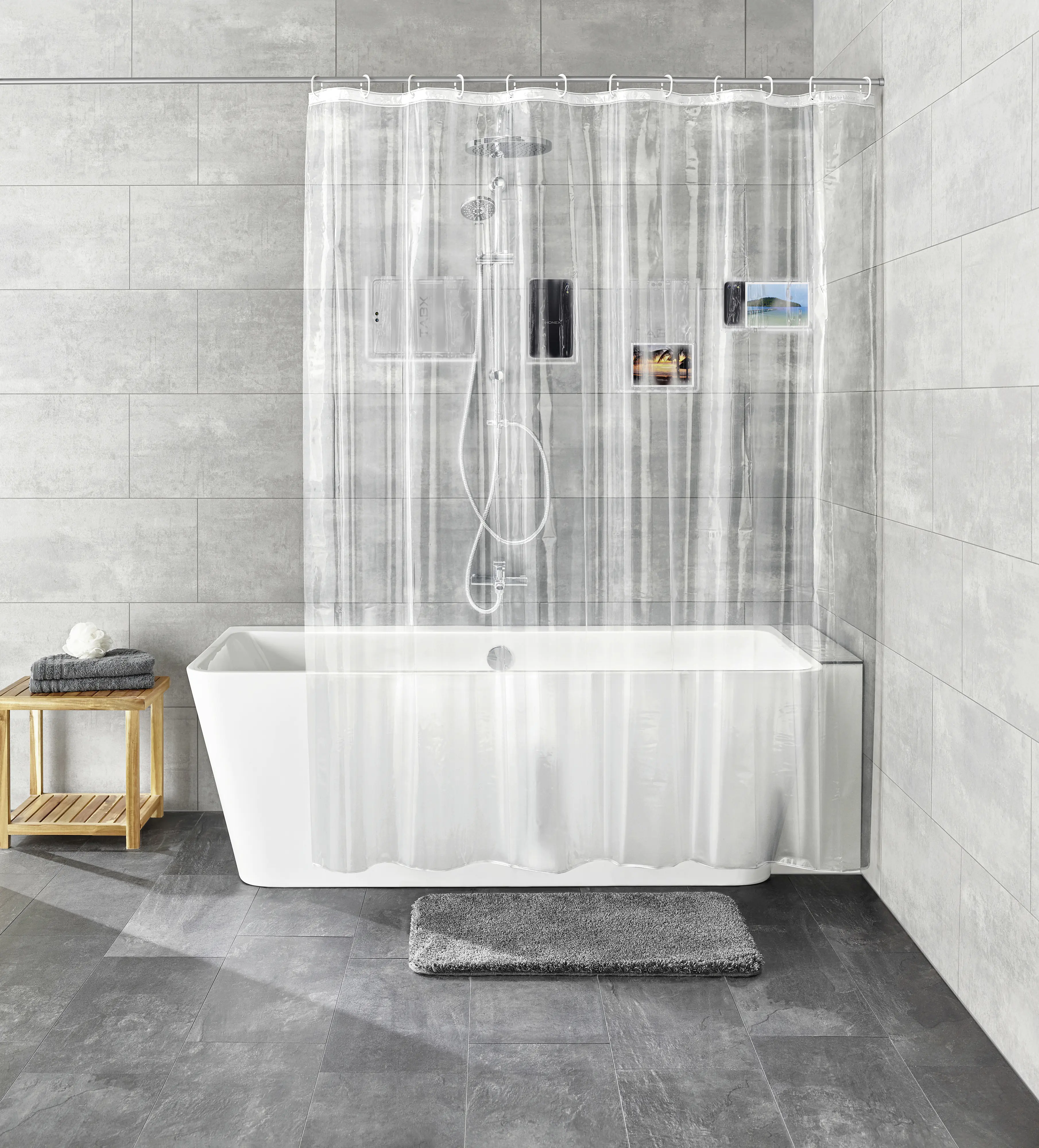Kleine Wolke Duschvorhang transparent Pocket Clear 180 x 200 cm  Kleine Wolke Duschvorhang transparent Pocket Clear 180 x 200 cm