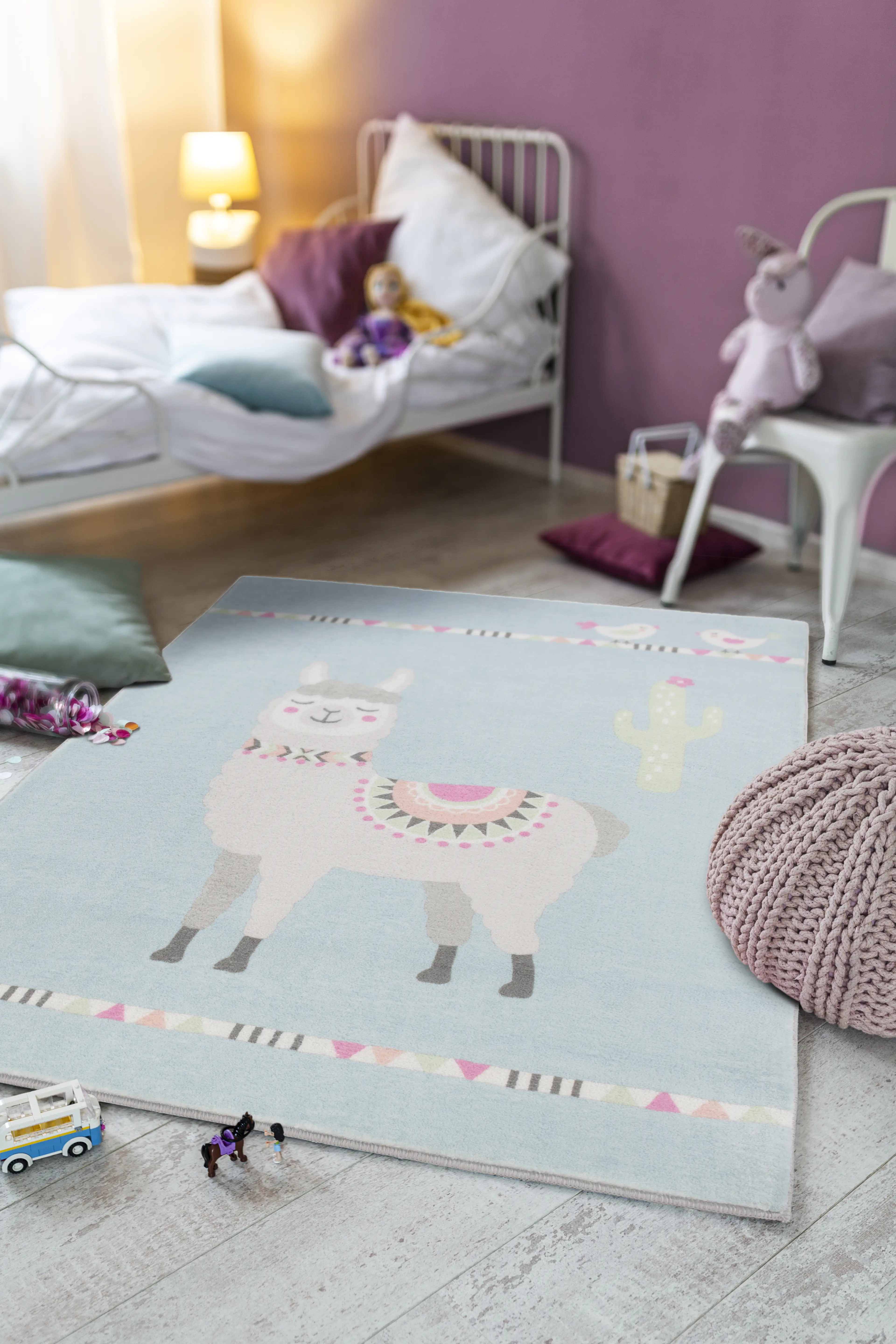 LUXOR Living Teppich Lama Lulu blau, 120 x 170 cm