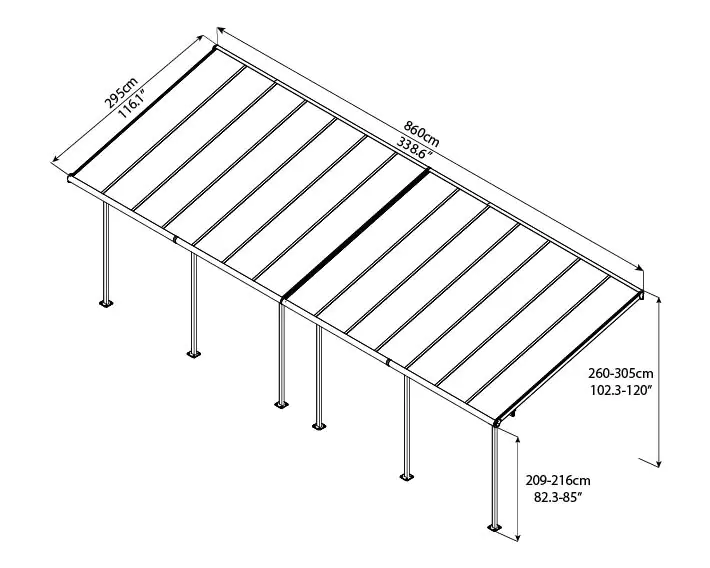 Canopia Terrassenüberdachung Capri 3x8.51