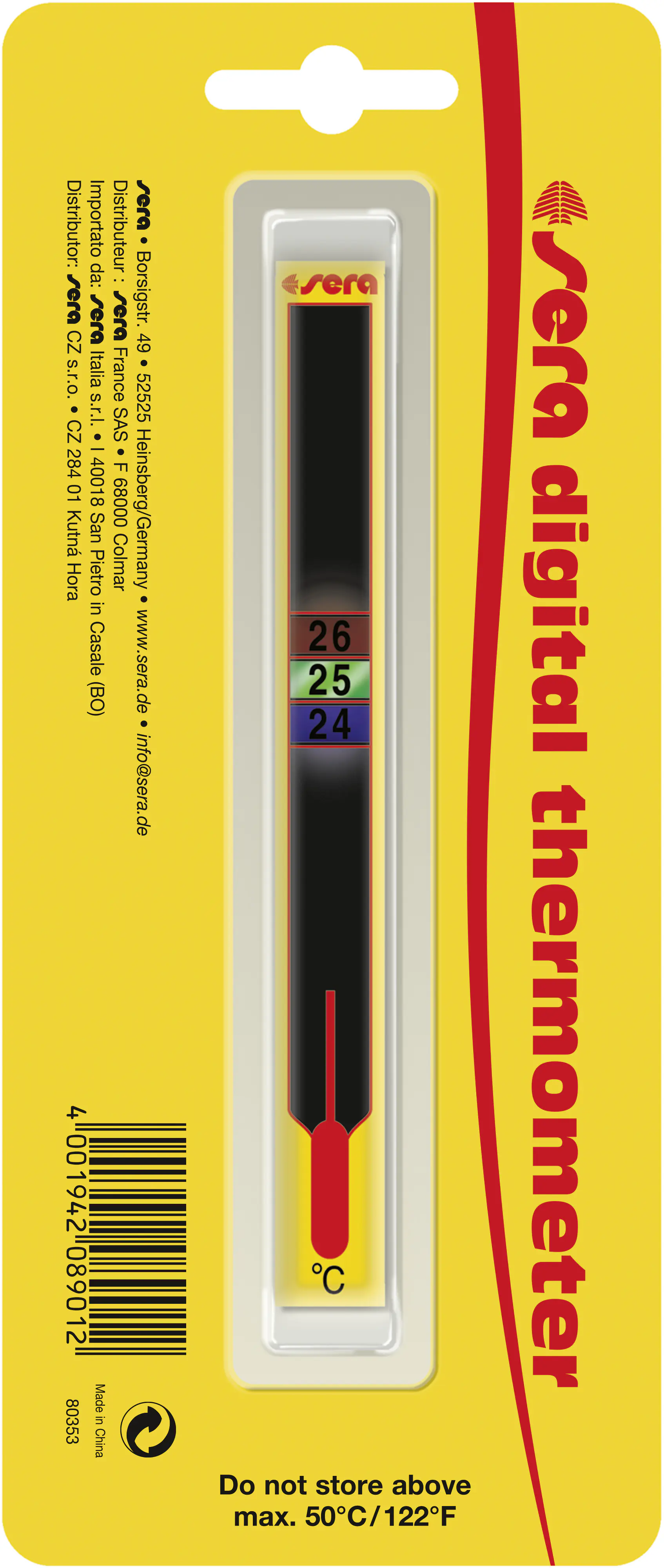 Sera Aquariumthermometer Stick-On LCD 1 Stück
