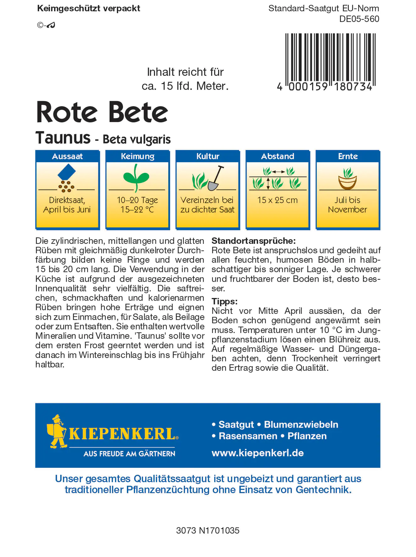 Kiepenkerl Rote Bete Taunus, F1