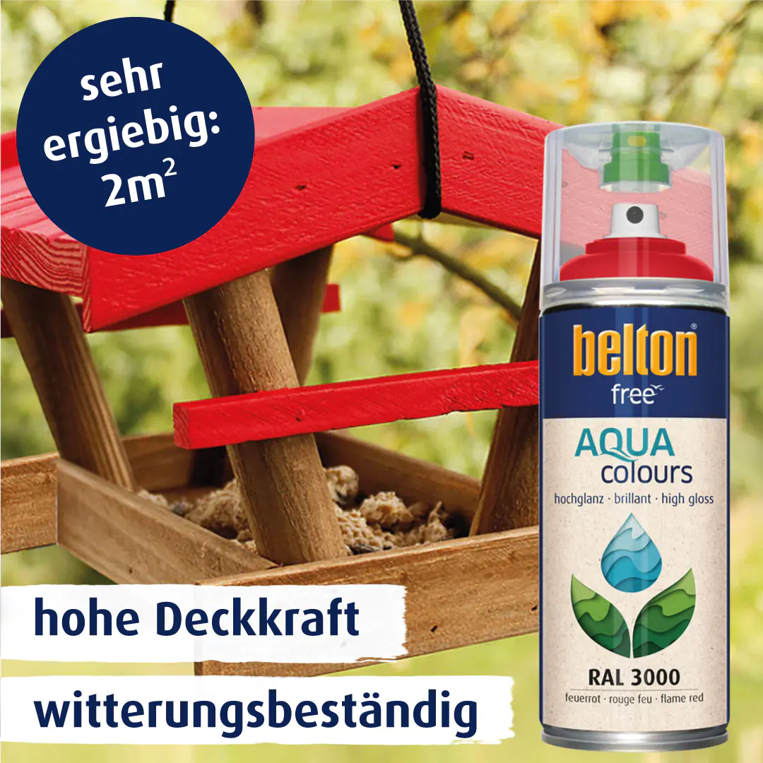 belton free Lackspray AQUAcolours 400 ml feuerrot hochglanz
