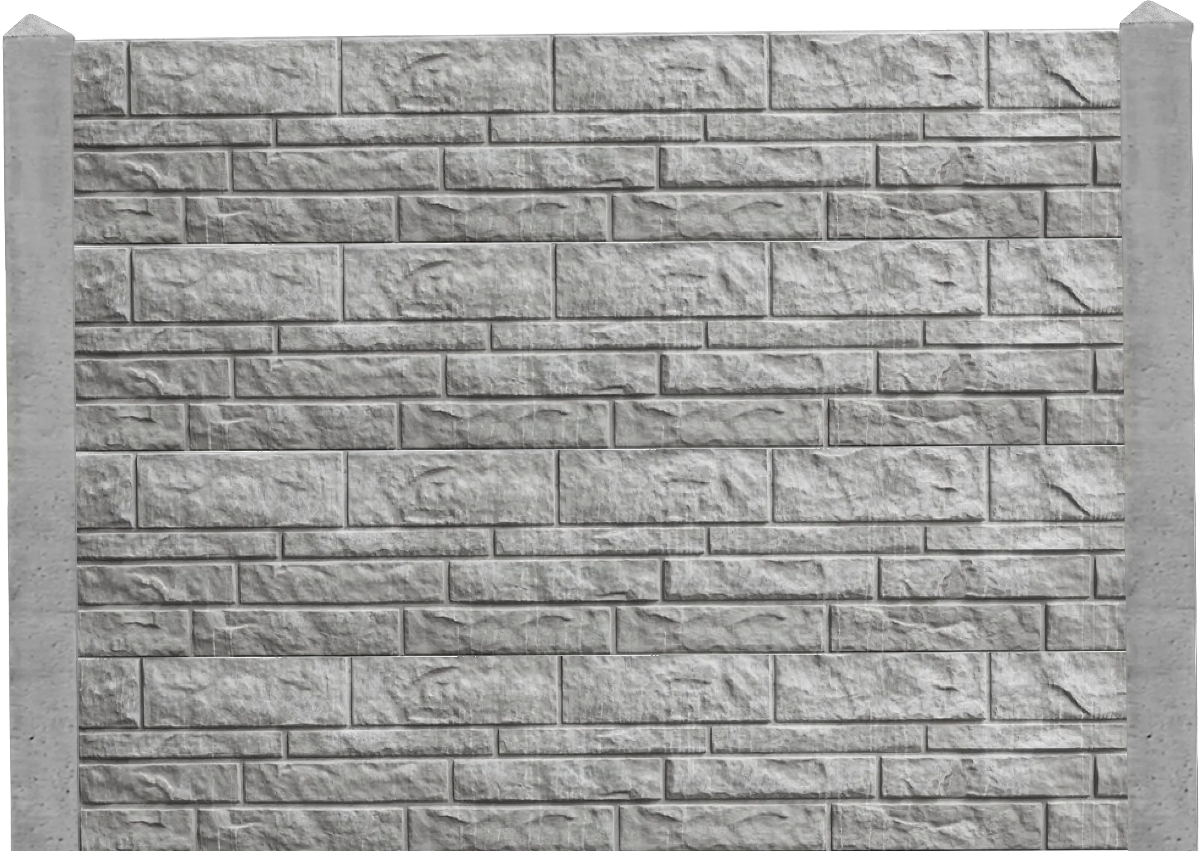 Betonzaun Erweiterungsset mit Eckpfosten Standard Fels 231 cm 