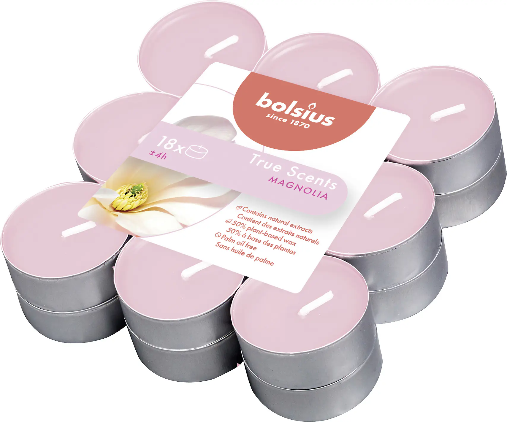 Bolsius Duftteelichter Magnolie, Höhe 1,15 cm, Ø 3,1 cm, 18er Pack Bolsius Duftteelichter Magnolie, Höhe 1,15 cm, Ø 3,1 cm, 18er Pack