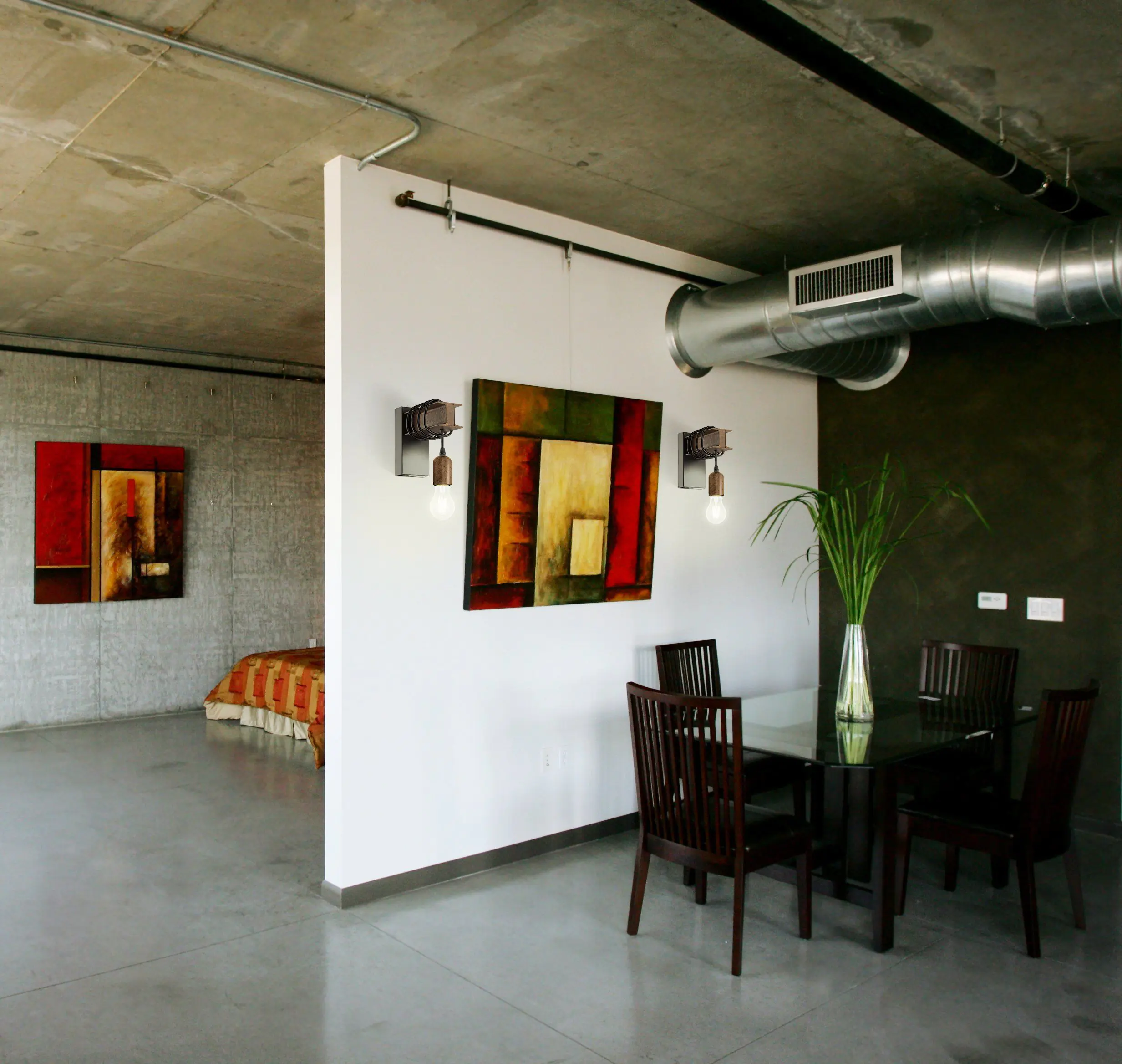 Eglo Wandleuchte Townshend 4 schwarz-braun 19 x 8 cm E27