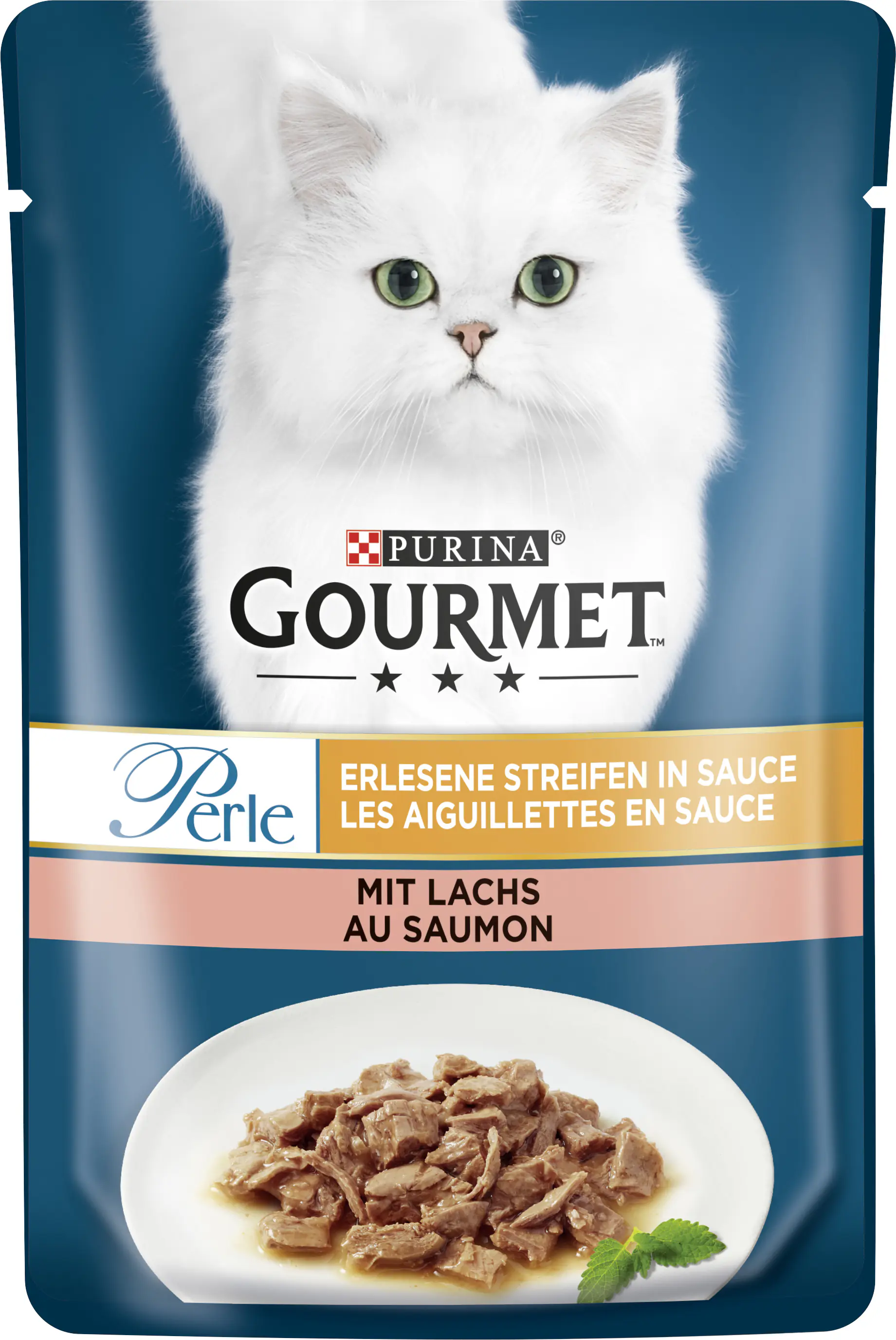 Gourmet Perle Erlesene Streifen mit Lachs 85 g