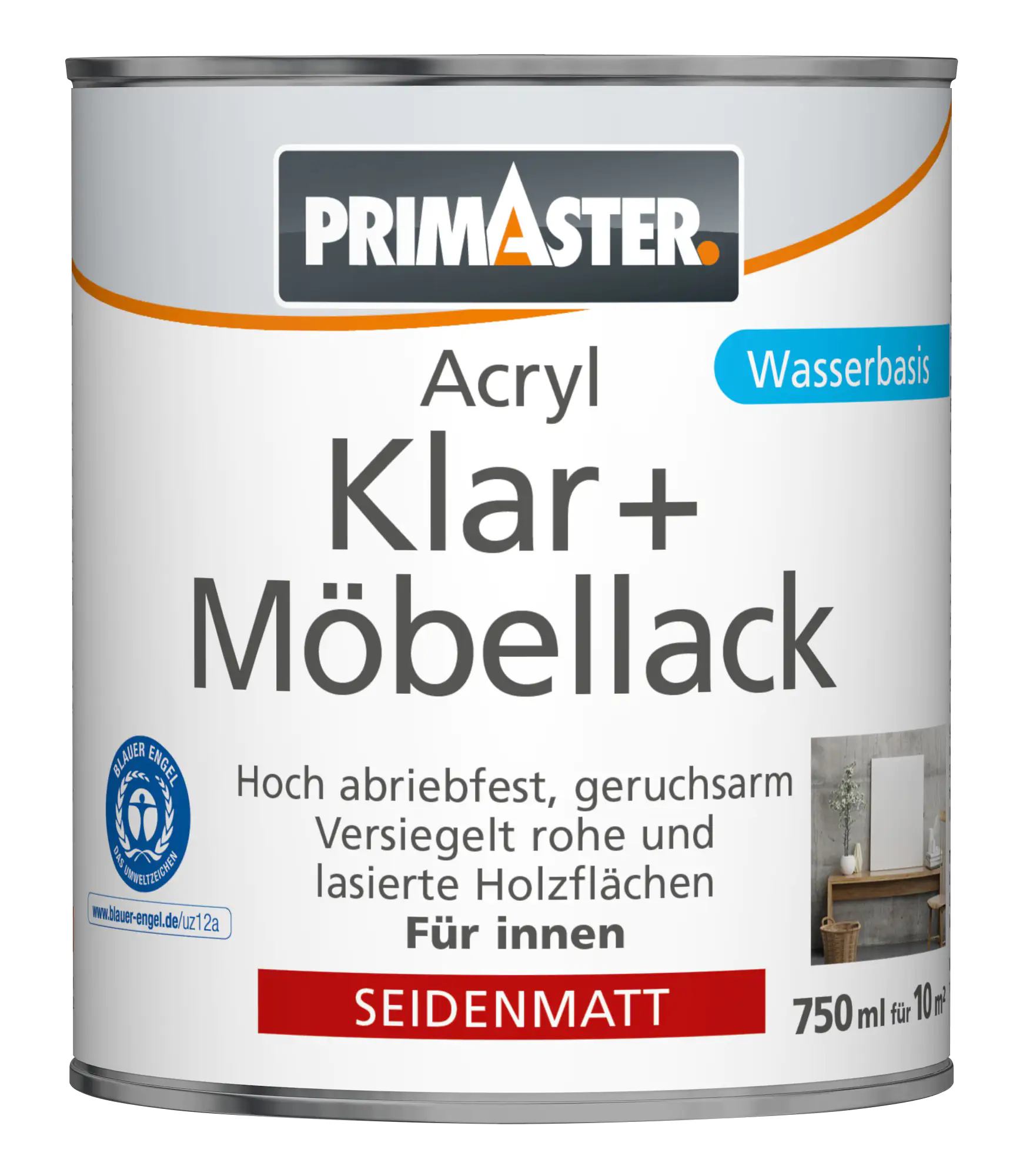 Primaster Klar und Möbellack 750 ml farblos seidenmatt