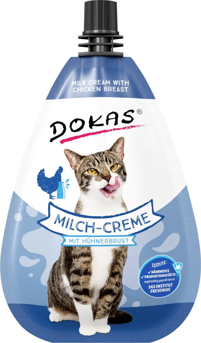 Dokas Milch-Creme mit Hühnerbrust 80 g (Katze) Dokas Milch-Creme mit Hühnerbrust 80 g (Katze)