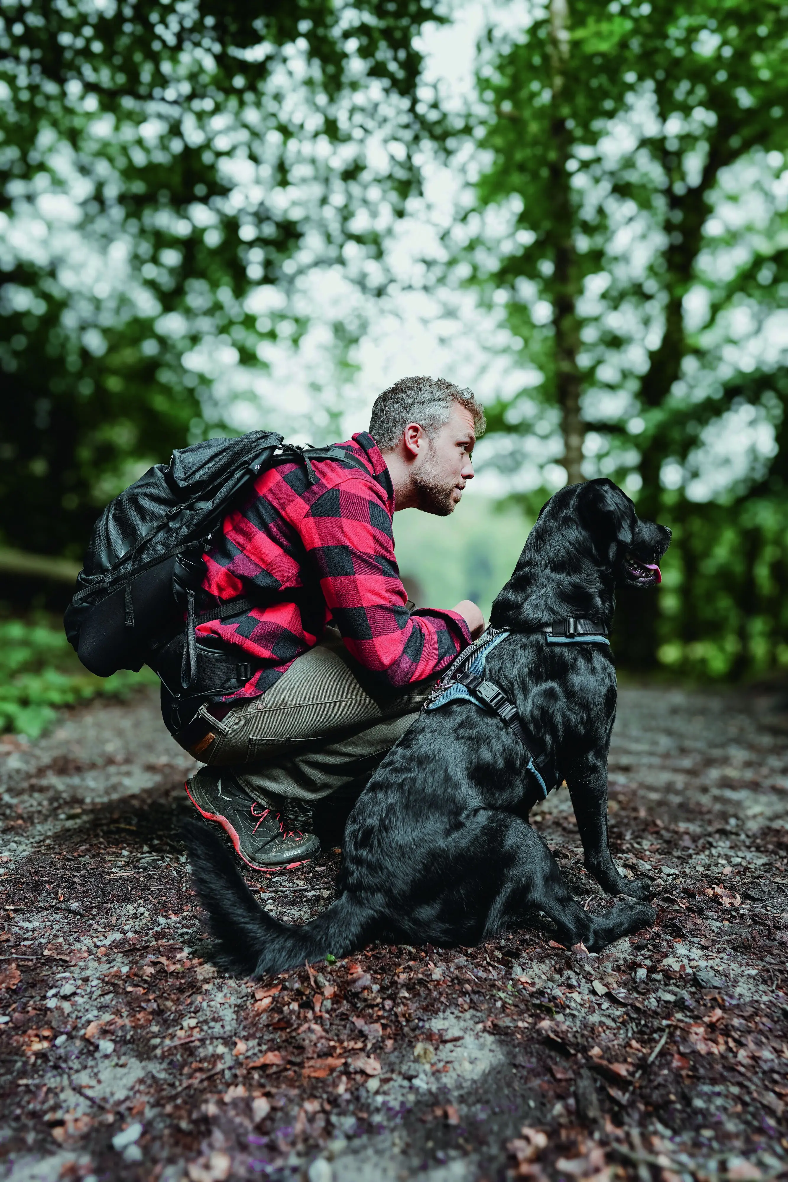 Hunter Hundegeschirr Maldon Up mit Griff L petrol/grau