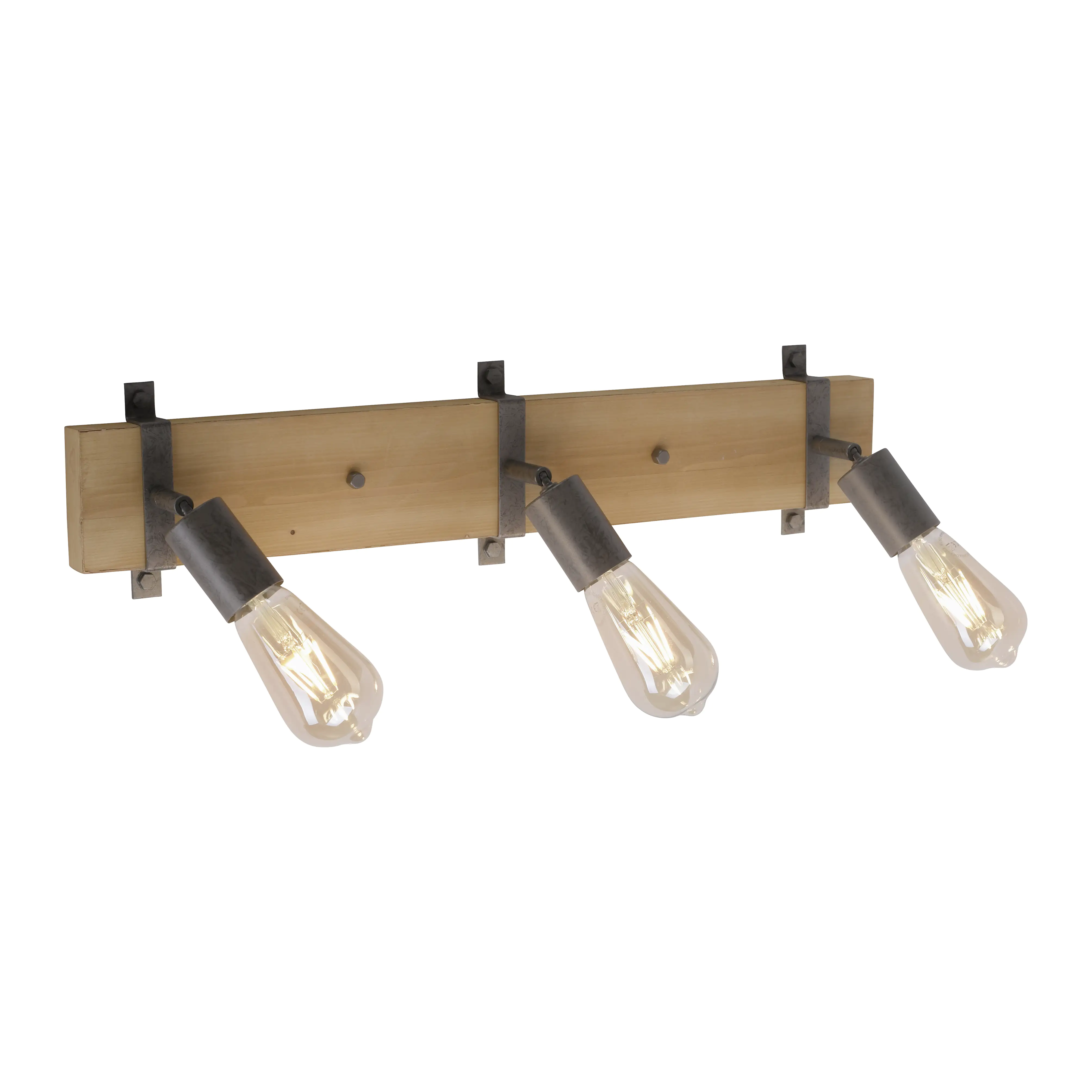JustLight 3er Spot Slat holz-metall 65 x 12 cm E27, max. 40 W