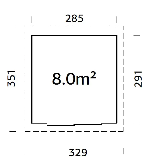 Palmako Gartenhaus Lydia 285 x 291 cm Schiebetüren naturbelassen