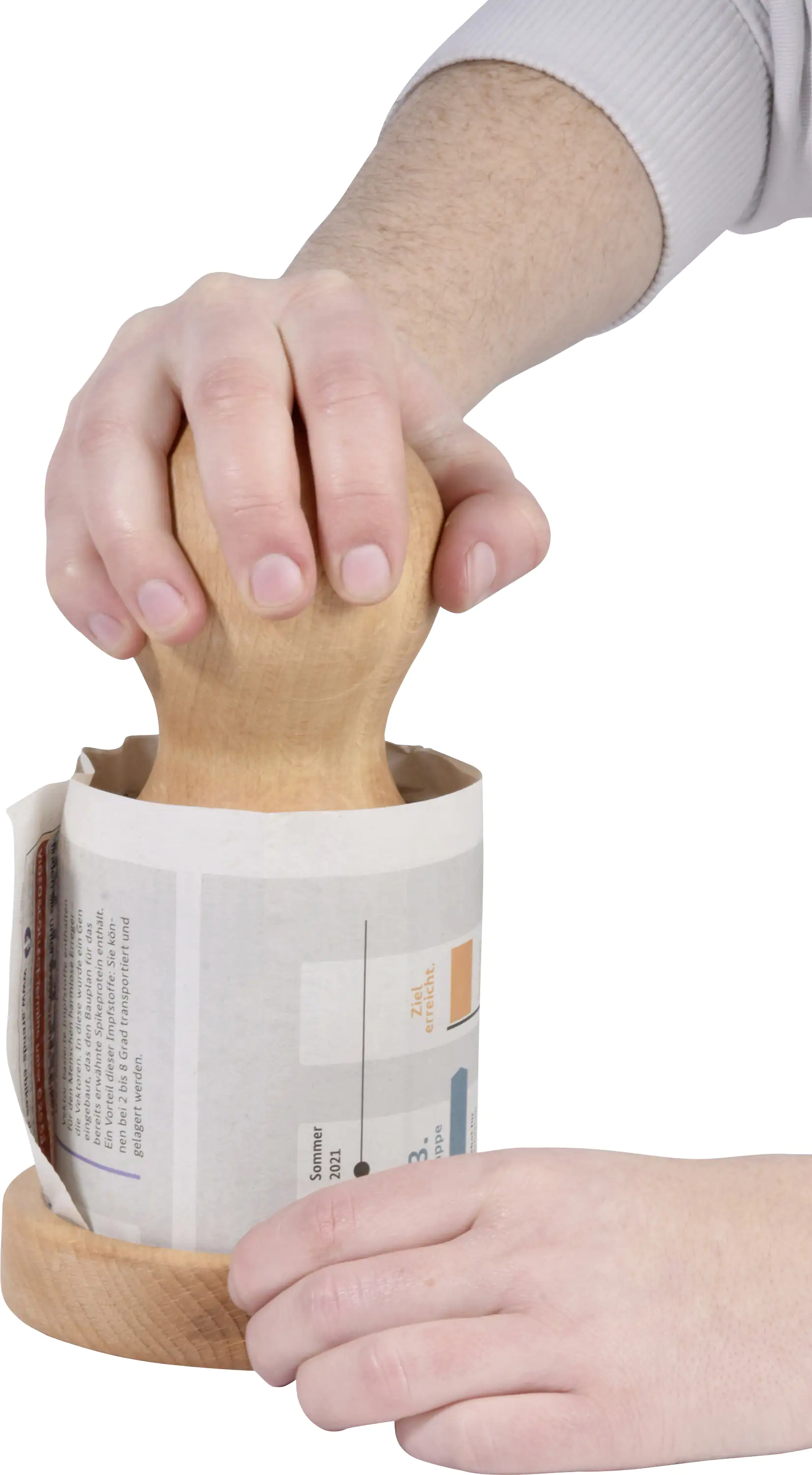 Dobar Papiertopf-Presse Buche 7 x 7 x 16 cm 9 x 9 x 18 cm 11 x 11 x 20