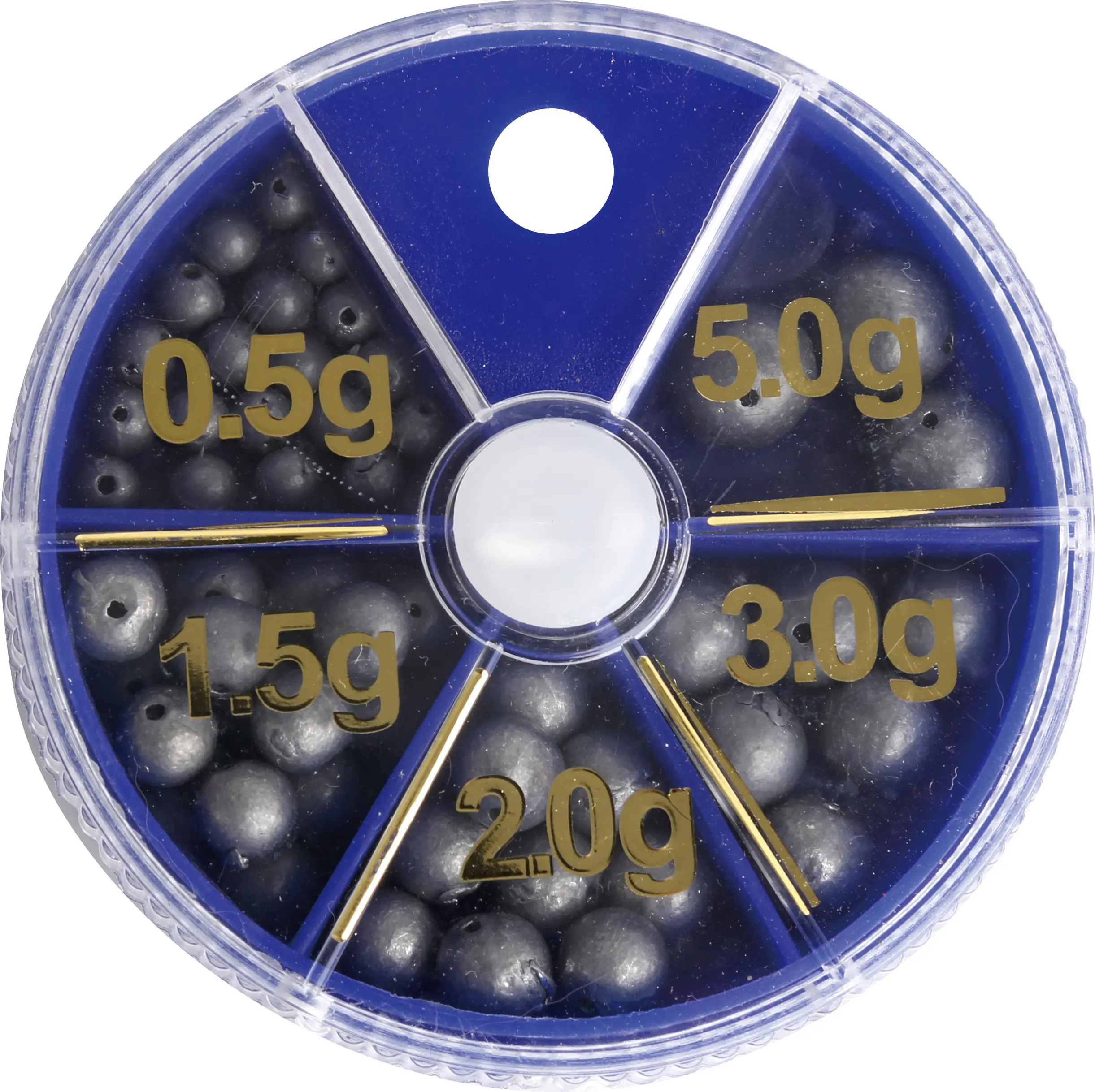 Lochblei 120g hellblau 120 g / hellblau / 0,5g, 1,5g, 2,0g, 3,0g und 5,0g