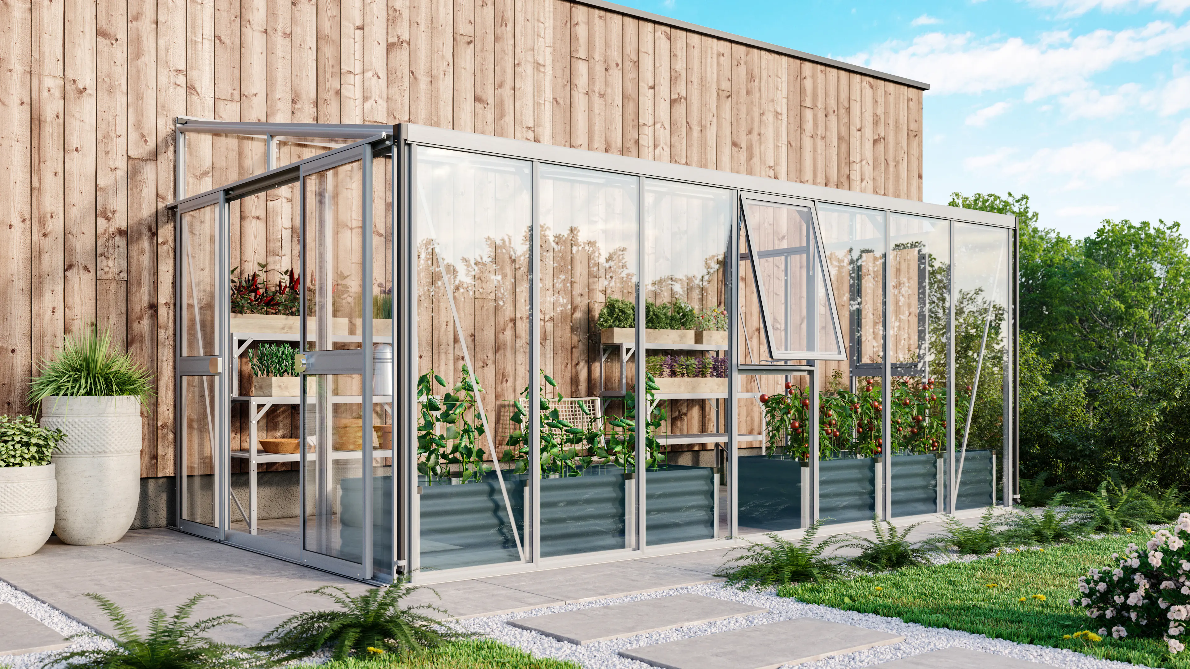 Vitavia Anlehngewächshaus Helena 11900 268 x 470 cm 3 mm ESG