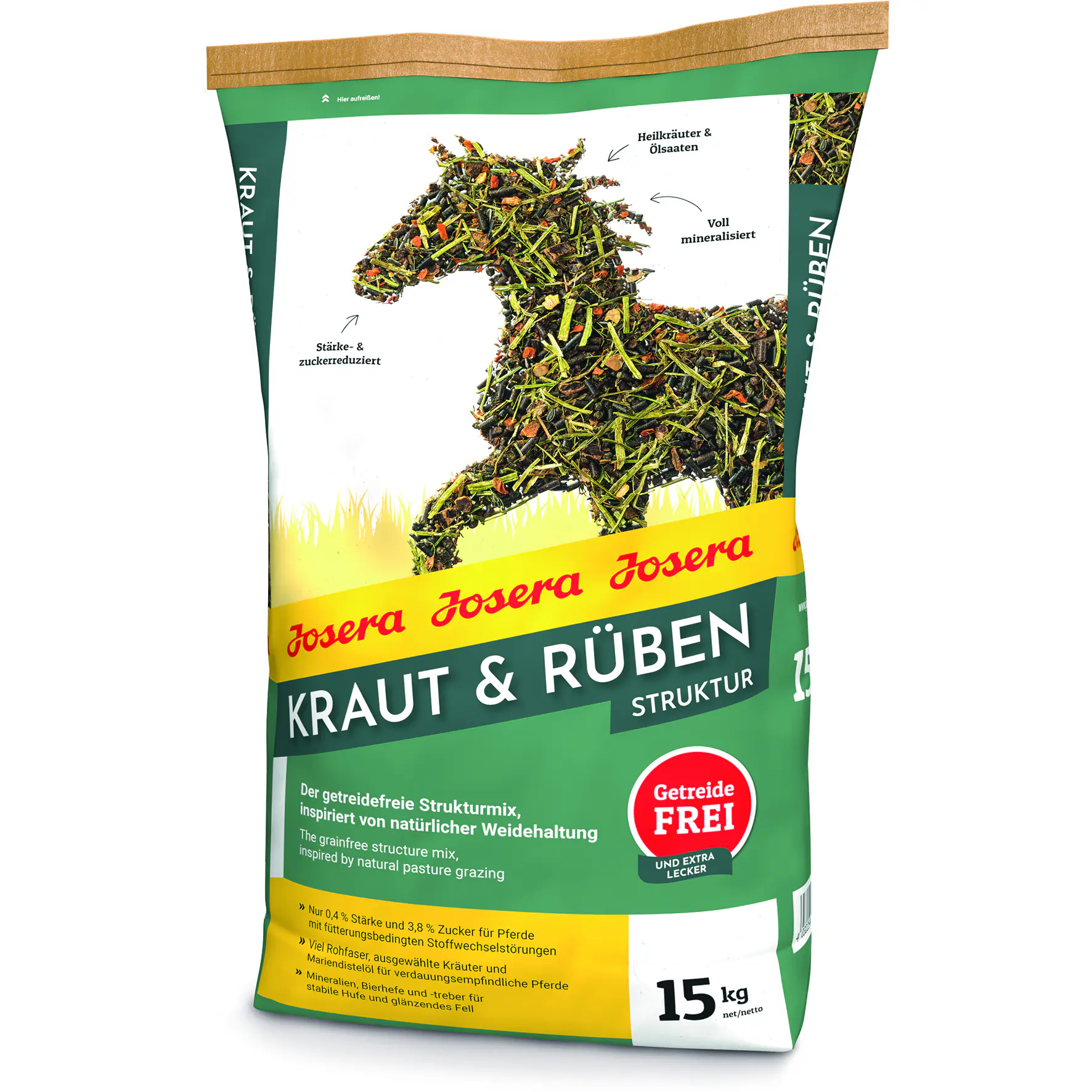 Josera Pferdefutter Kraut & Rüben Struktur Müsli 15 kg