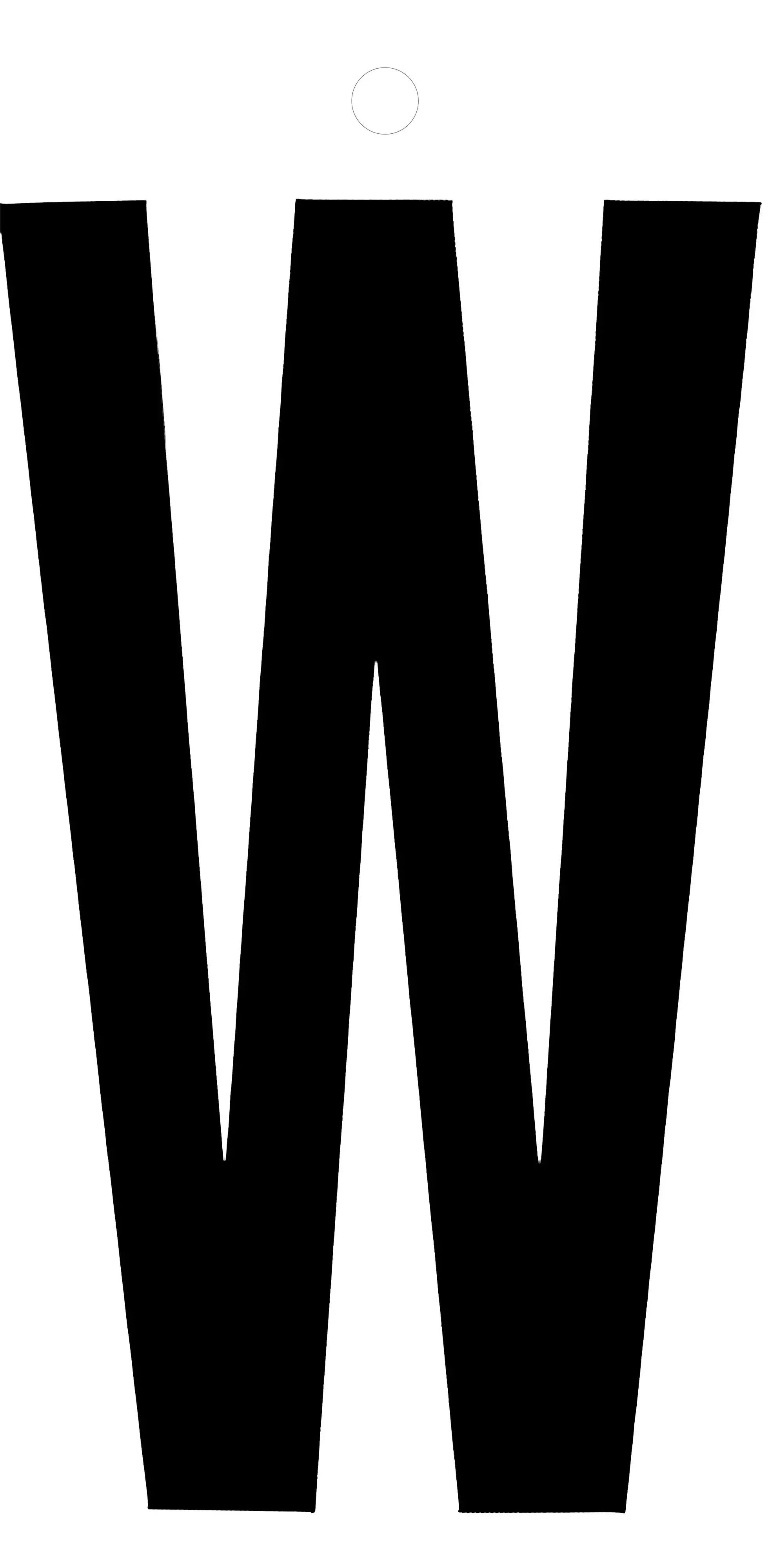 Conmetall Aufkleber Buchstabe W PVC 10 x 6 cm schwarz 