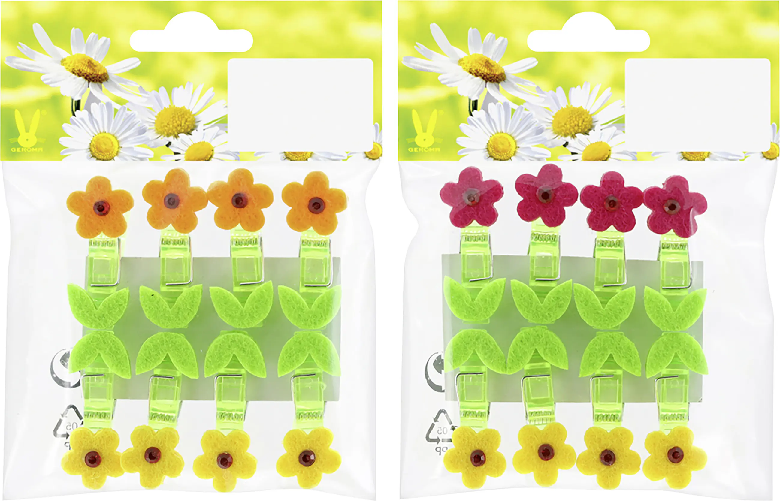 Blumendeko Clips Filz 3,5 cm 8 Stück bunt