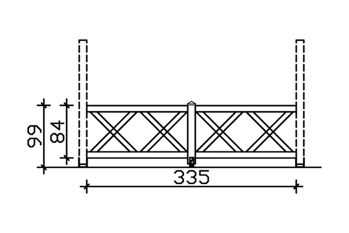 4018211007295_2424262 SKAN HOLZ Brüstung Andreaskreuz 335 x 84 cm, Fichte, lasiert in Weiß