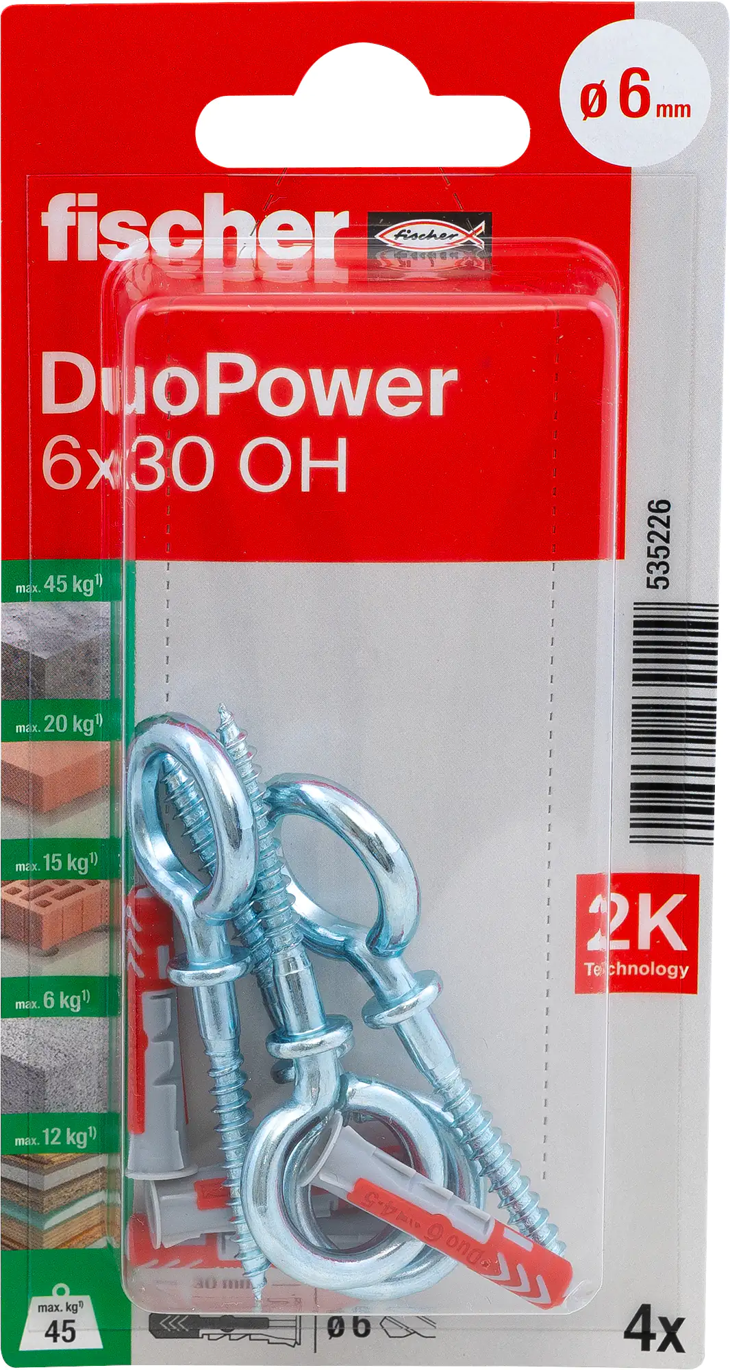 Fischer Dübel-Set Duopower 8.0 x 40 mm - 2 Stück