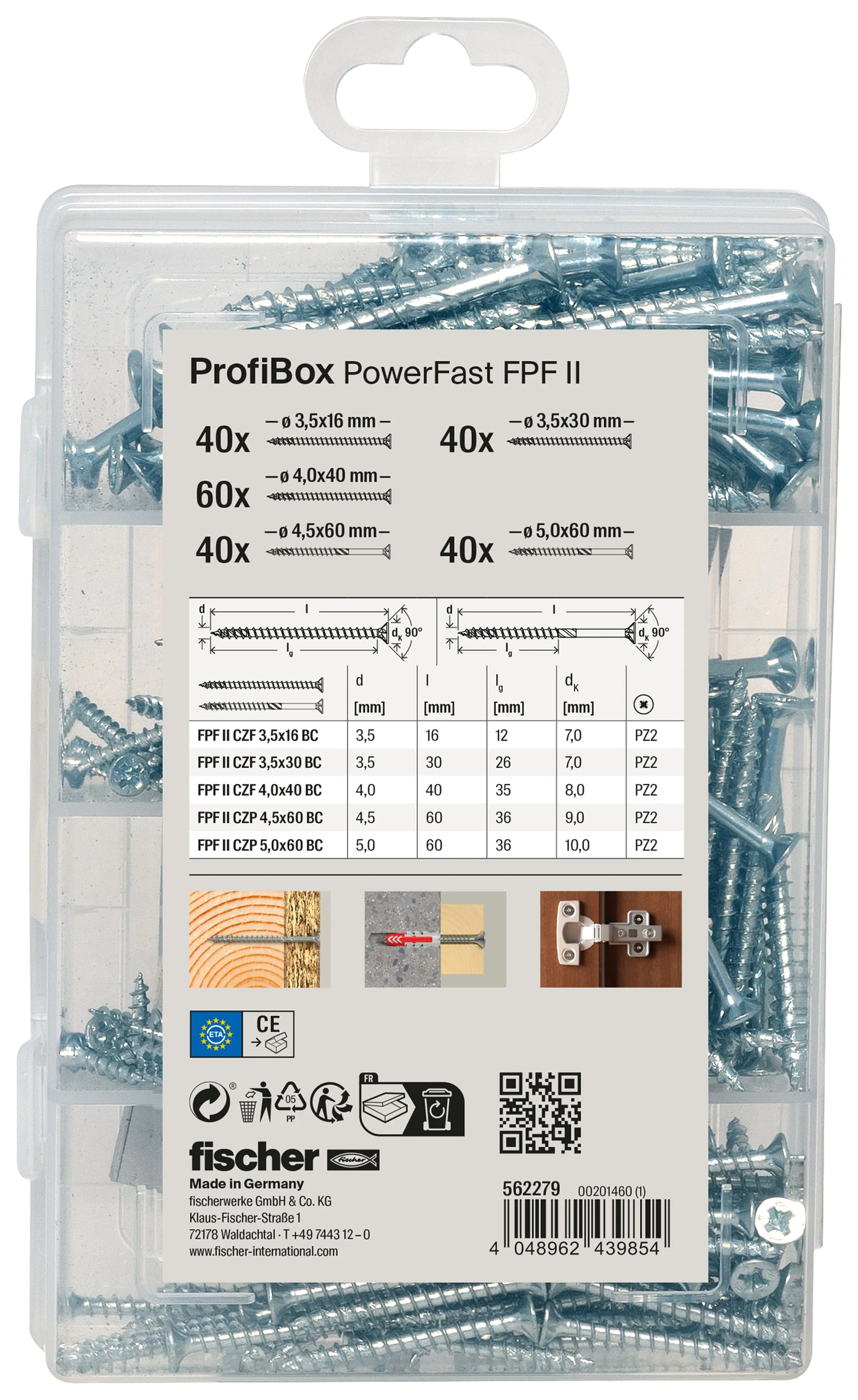 Fischer Schrauben-Box PowerFast II SK PZ 220-teilig Fischer Schrauben-Box PowerFast II SK PZ 220-teilig