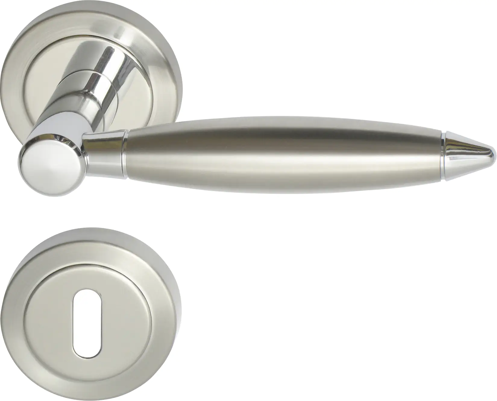 Alpertec BB-Rosettengarnitur Lenny Edelstahl silber rund