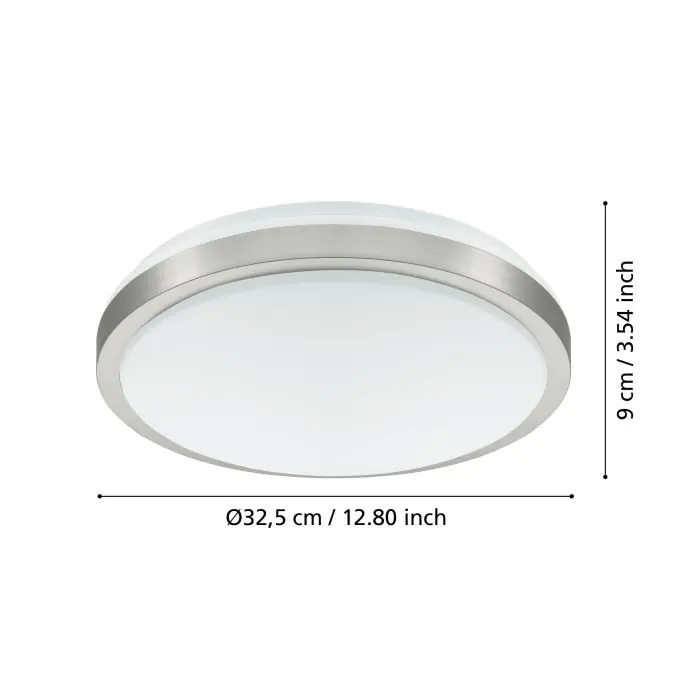 Eglo LED Deckenleuchte Competa 1 nickel-matt Ø 32,5 cm 22 W, warmweiß