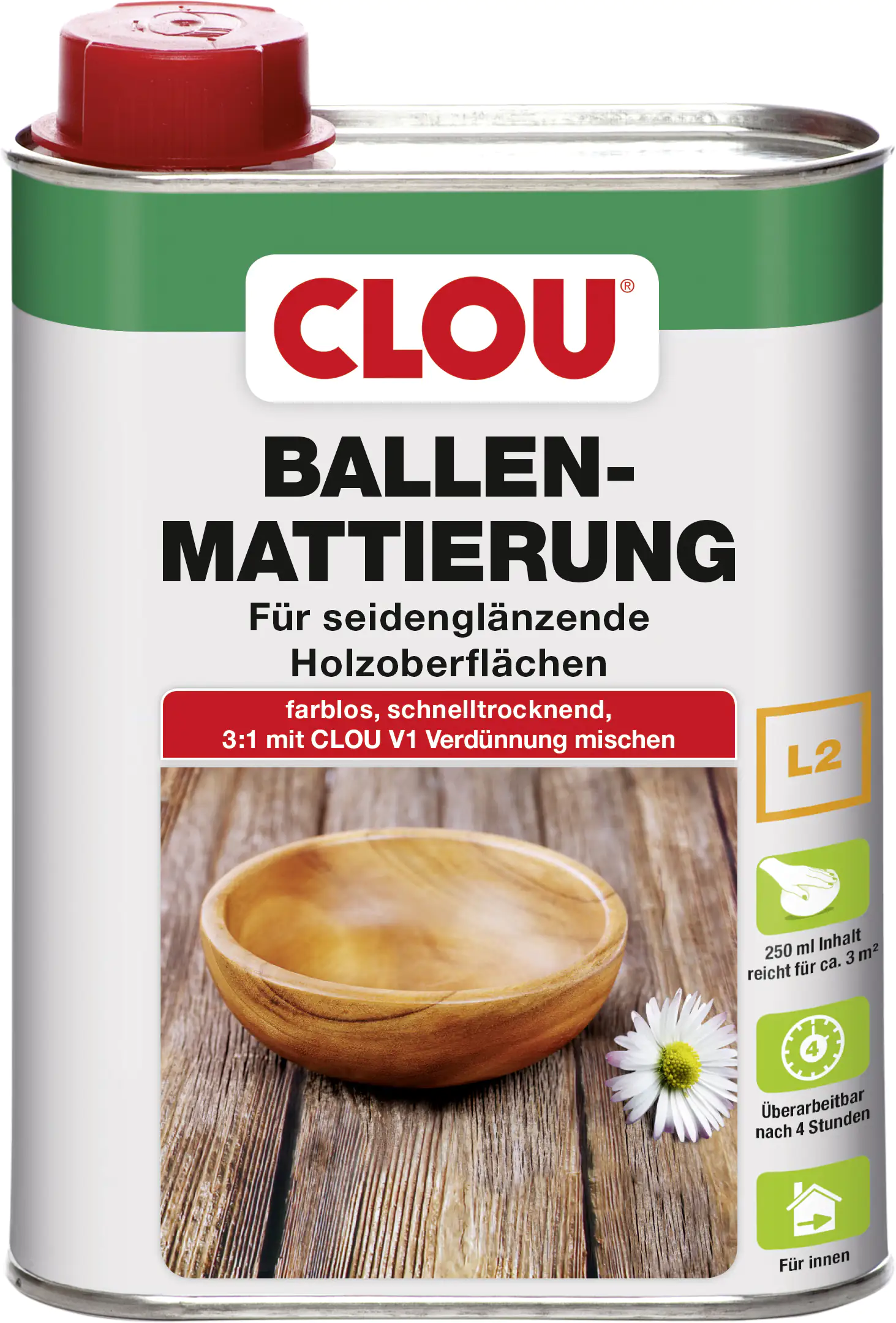 4007141034709 Clou Ballen Mattierung L2 250 ml farblos