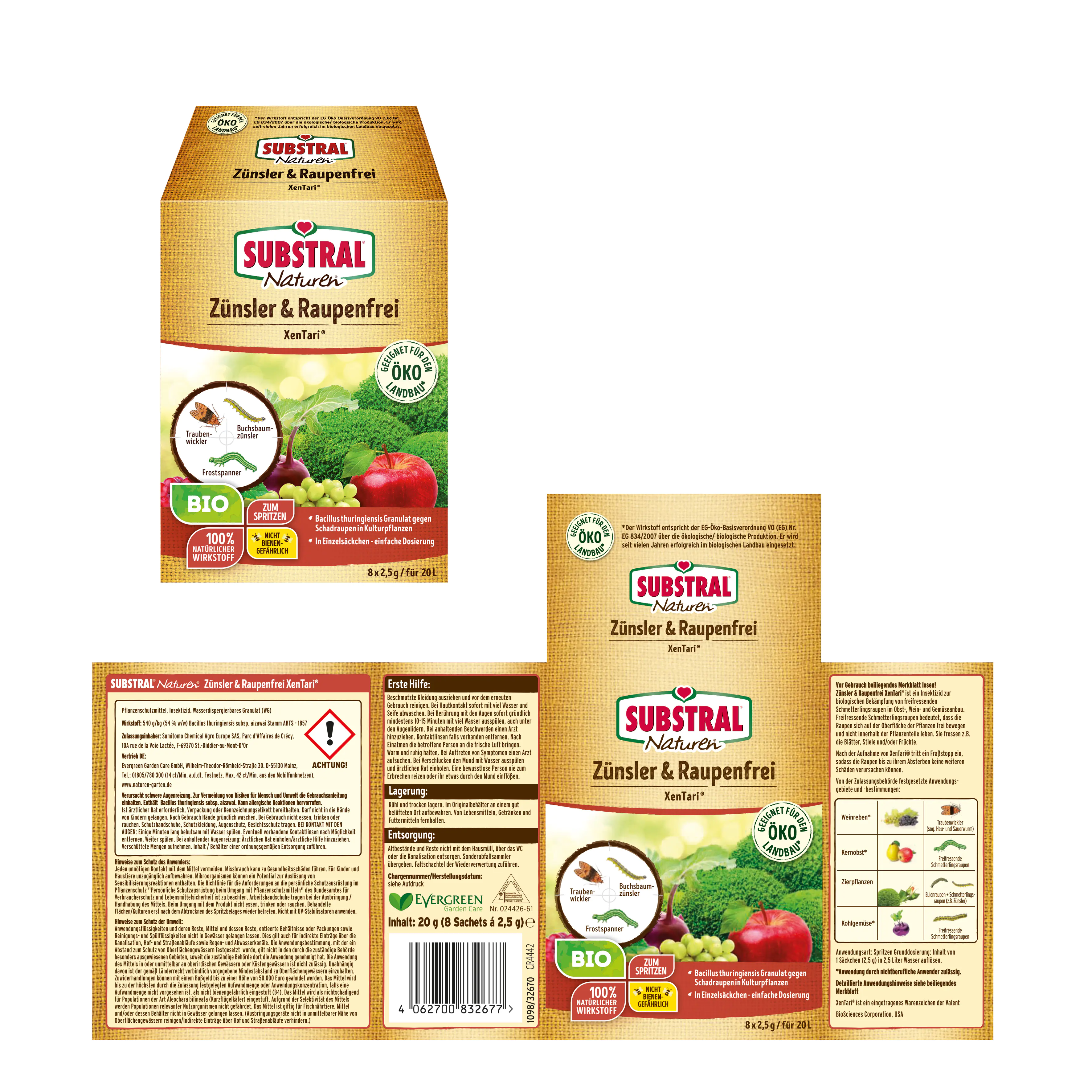 Naturen Bio Zünsler & Raupenfrei XenTari 8 x 2,5 g