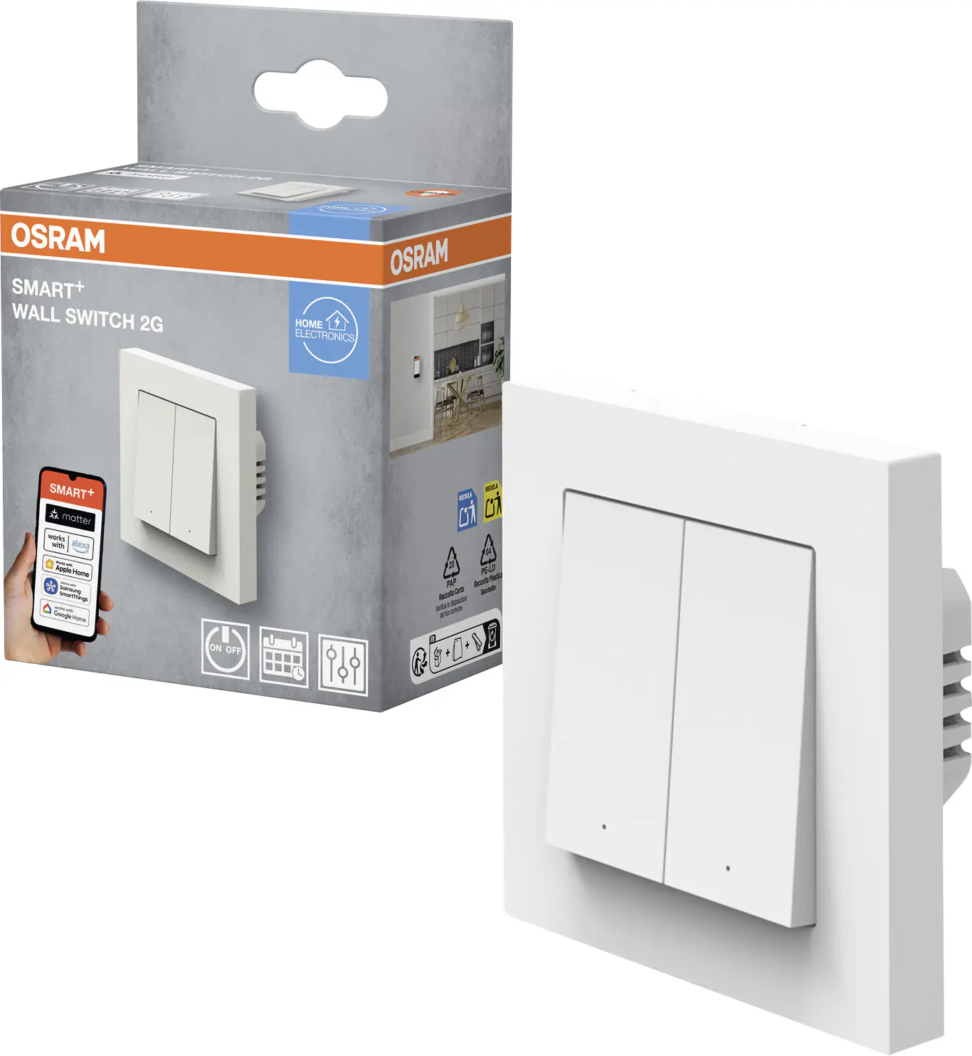Osram Wandschalter Smart+ WiFi MATTER WALL SWITCH 2G weiß