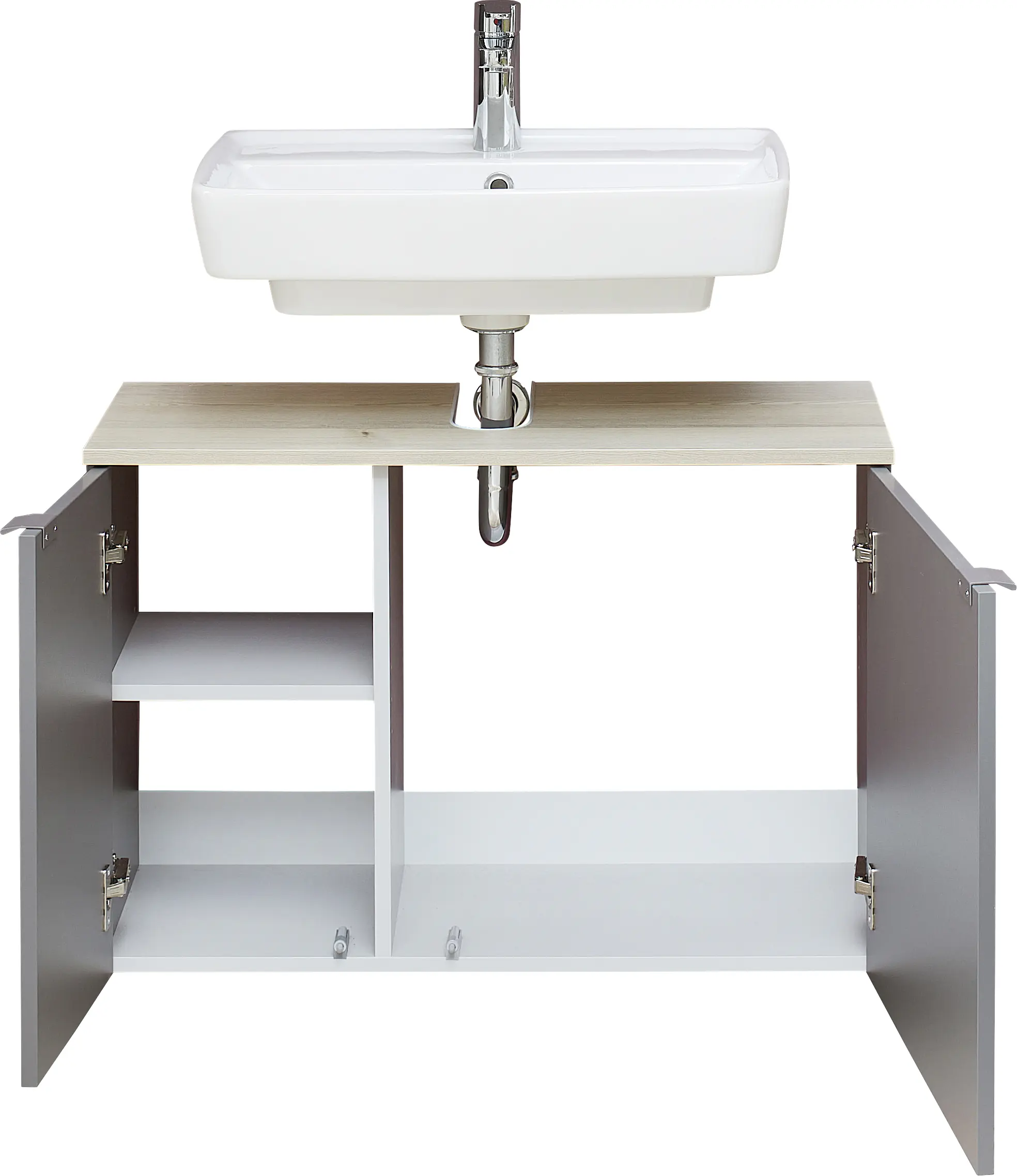 Pelipal Waschbeckenunterschrank Quickset 394 Quarzgrau/Akzent Polar Pinie 60 cm