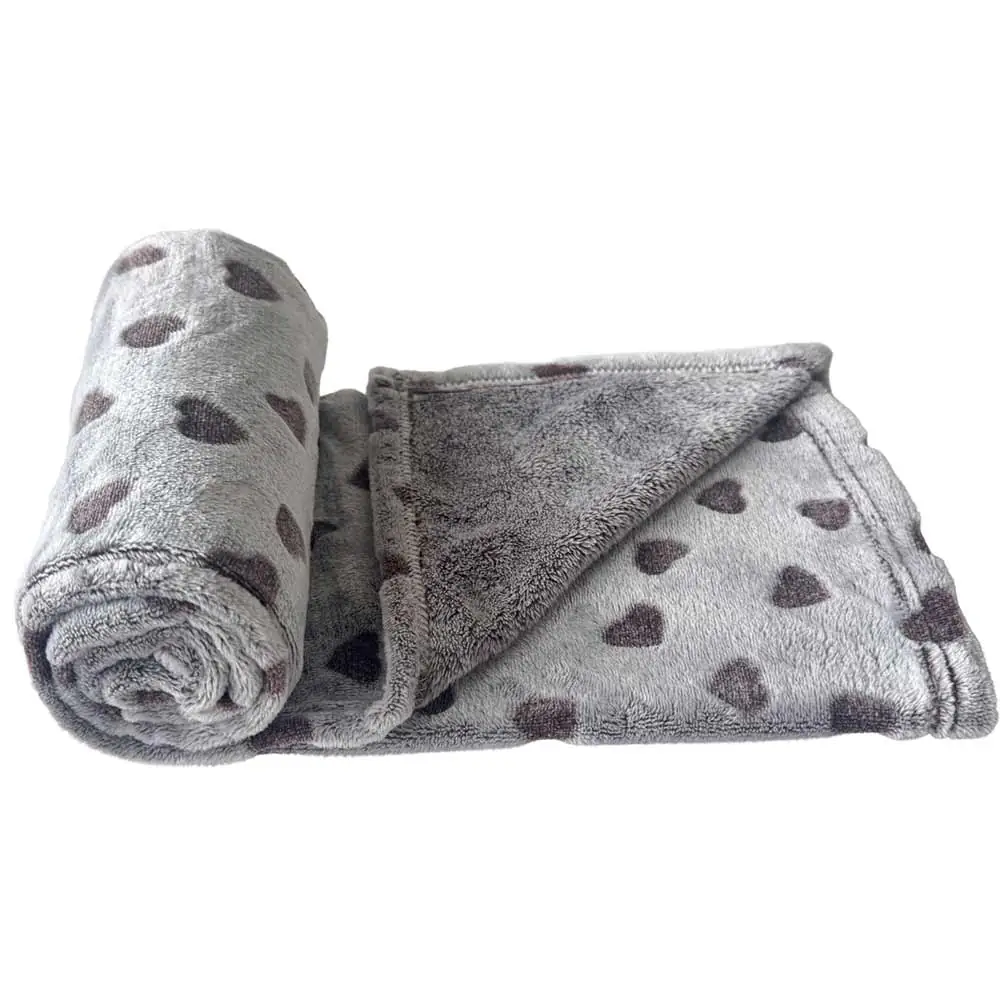 Nobby Hundedecke Fleece Heart 100 x 75 cm grau