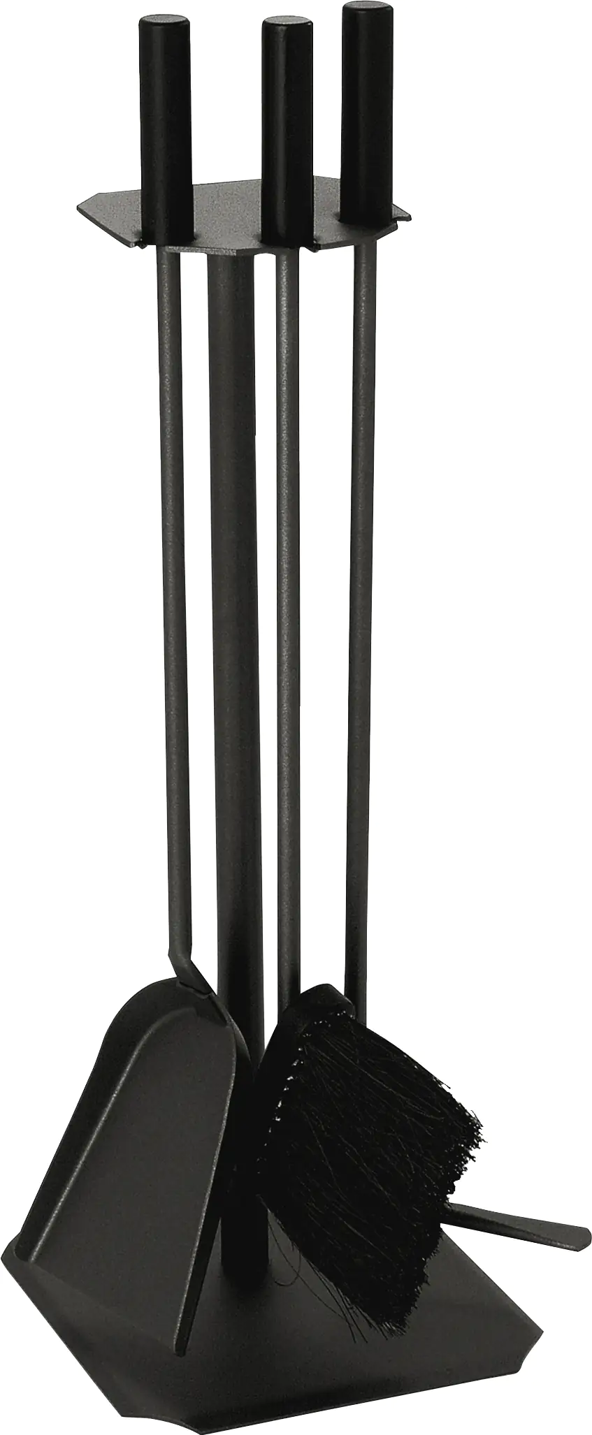 Kamingarnitur 3-tlg. schwarz mit Holzgriffen