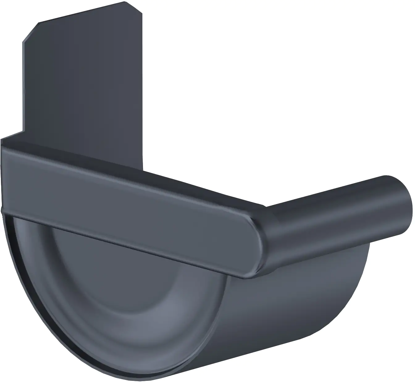 Sarei Rinnenendstück links RG 80 Alu-anthrazit