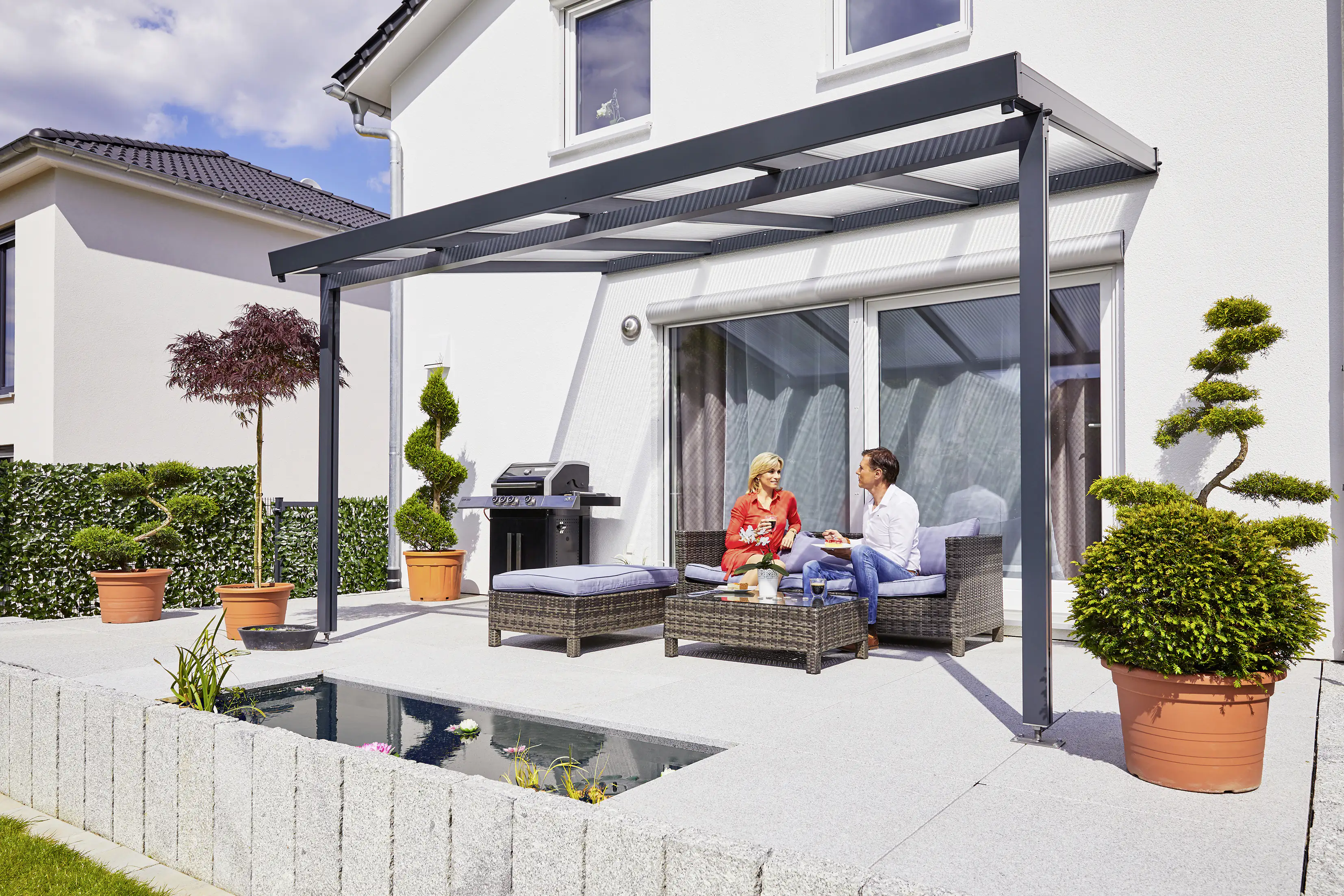 Gutta Premium Terrassendach 410,2 x 306 cm anthrazit PC klar 16 mm Gutta Premium Terrassendach 410,2 x 306 cm anthrazit PC klar 16 mm