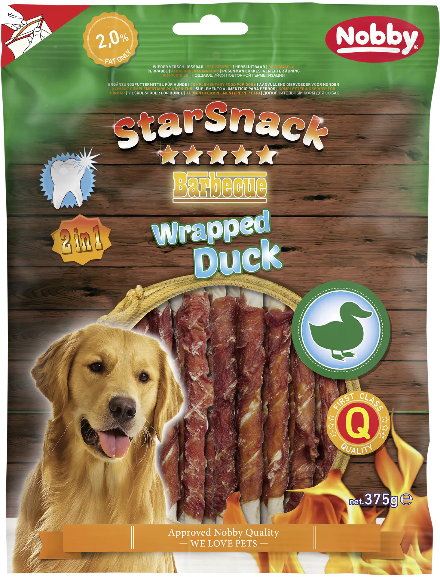 Nobby StarSnack Barbecue Wrapped Duck 375 g